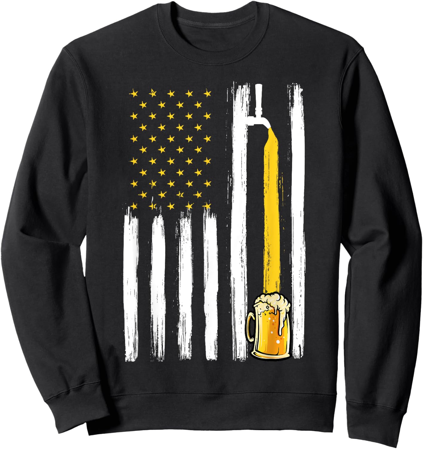 Craft Beer American Flag USA 4th Of July Brewery America Women Men Sweatshirt - Sweatshirt | Black