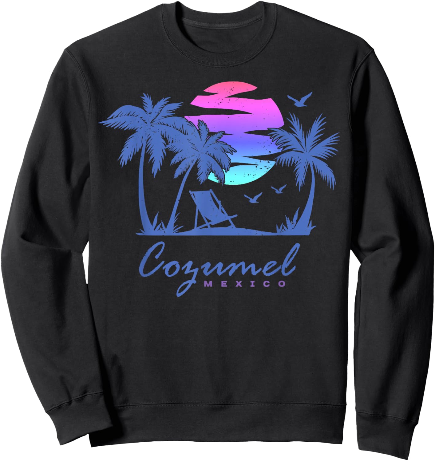 COZUMEL Mexico Beach Vacation Spring Break Honeymoon Vintage Sweatshirt - Sweatshirt | Black