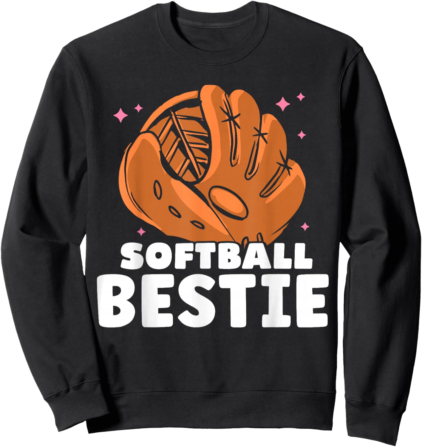 Softball Bestie Cute Match Softballer Player Softball Sweatshirt - Sweatshirt | Black