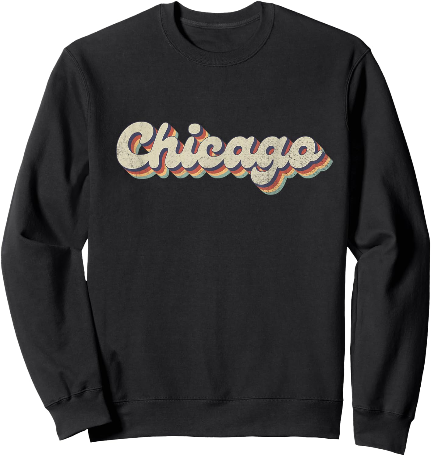 70's 80's USA City - Vintage Chicago Sweatshirt - Sweatshirt | Black