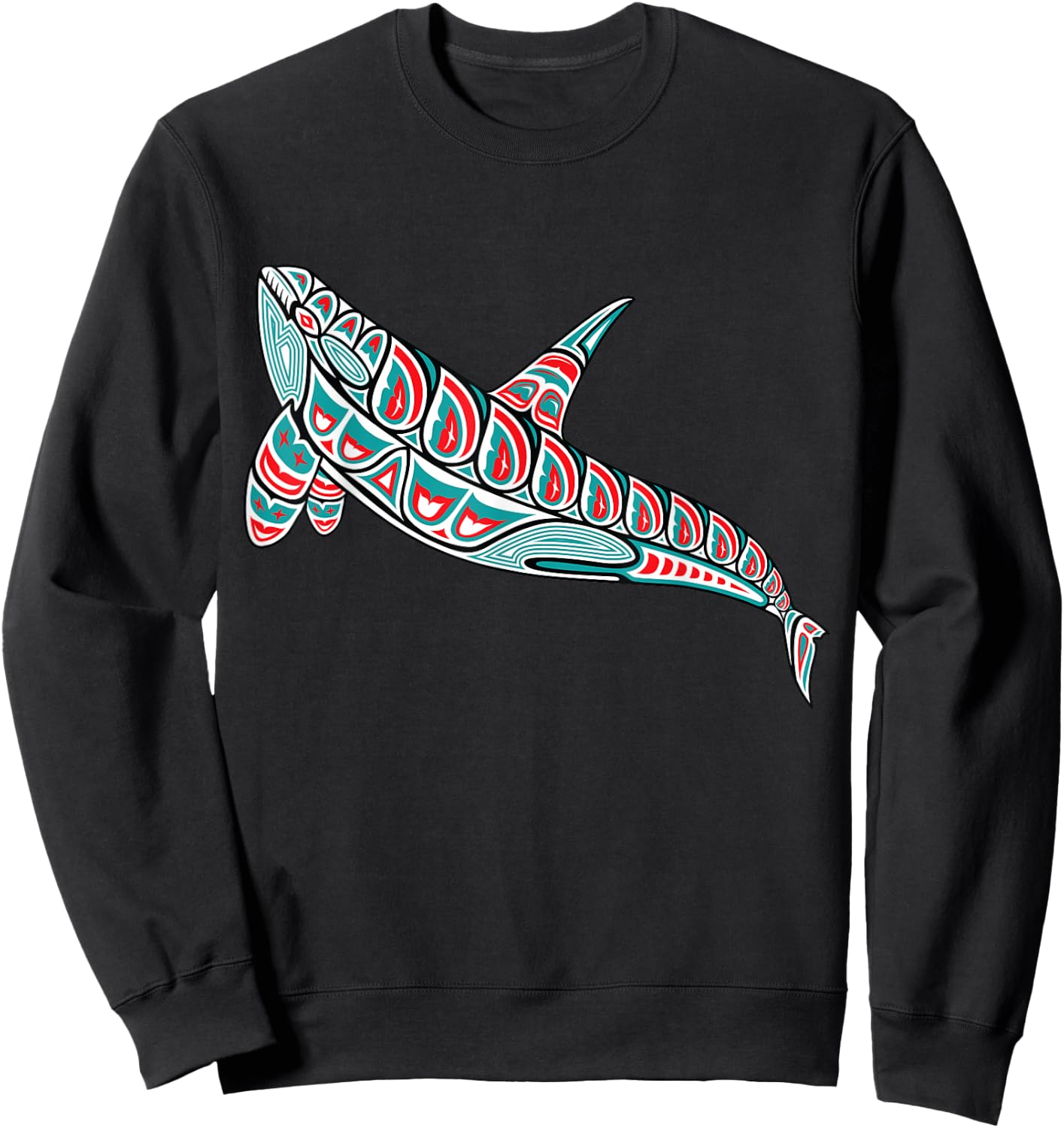 Orca Whale Native American Indian Pacific Northwest Sweatshirt - Sweatshirt | Black