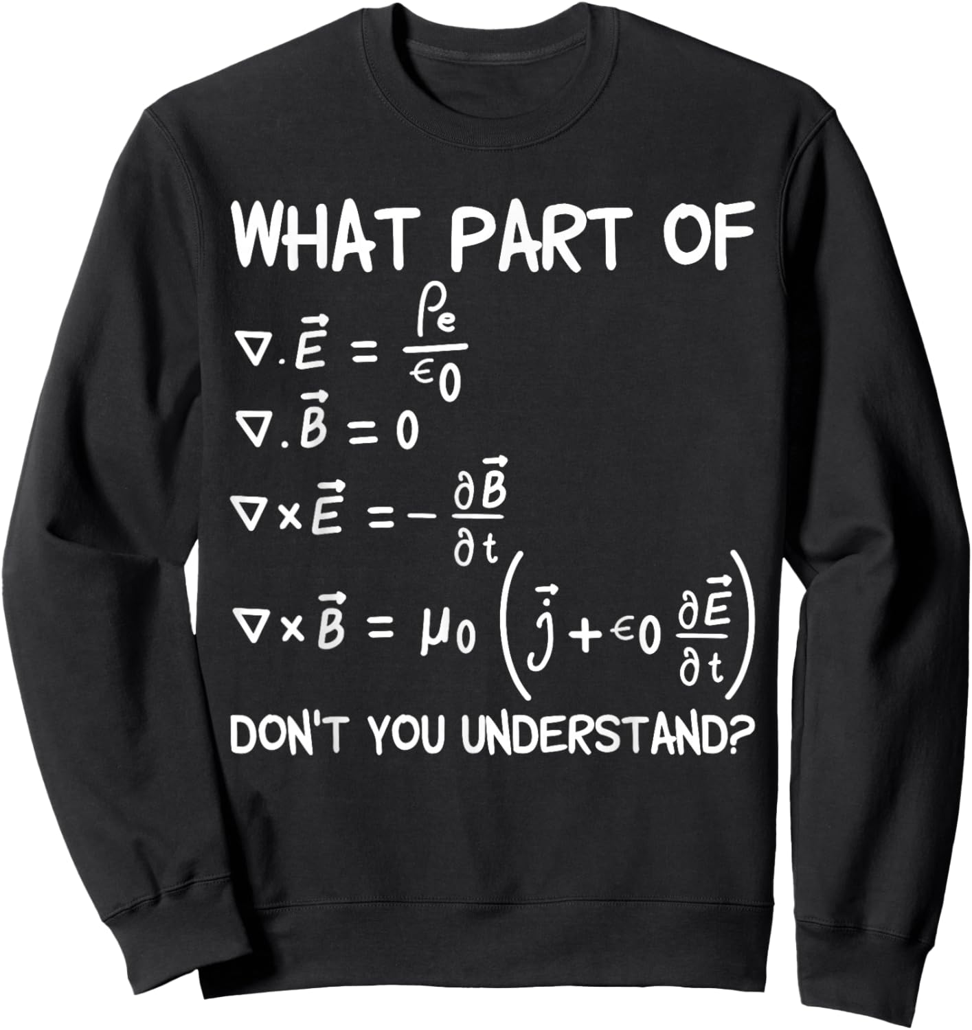 What Part Of Maxwell Equations Don't You Understand Sweatshirt - Sweatshirt | Black