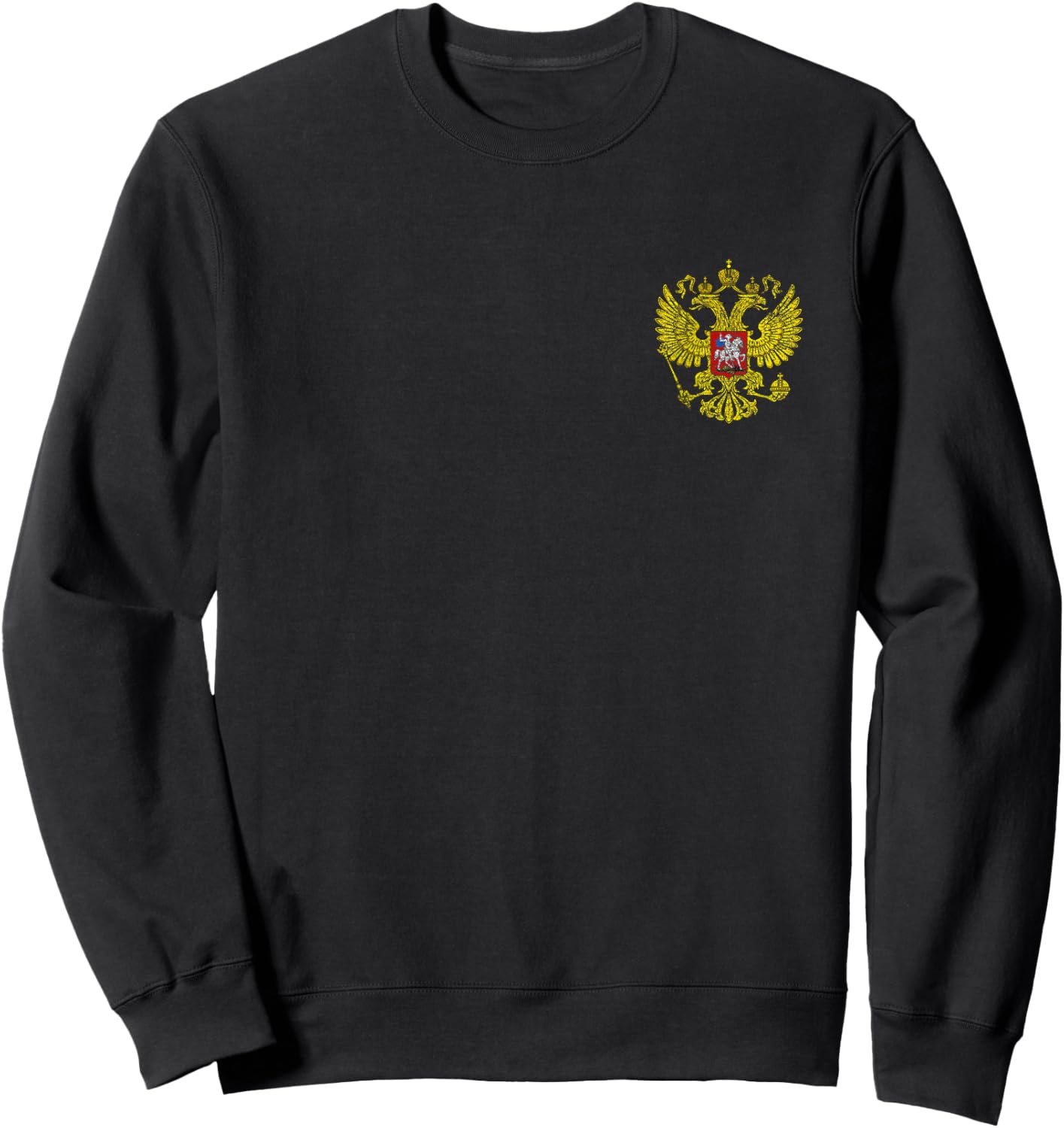 Russia Coat of ARMS Double Headed Eagle Flag Moscow Sweatshirt - Sweatshirt | Black