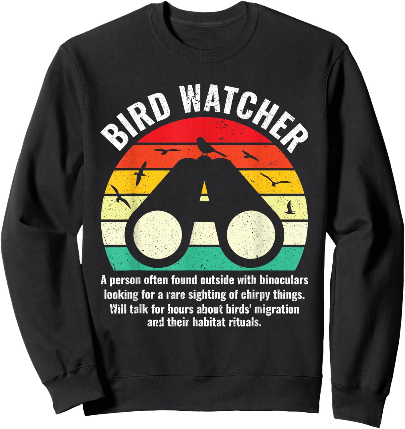 Funny Bird Watcher Definition Birder Bird Watching Sweatshirt - Sweatshirt | Black