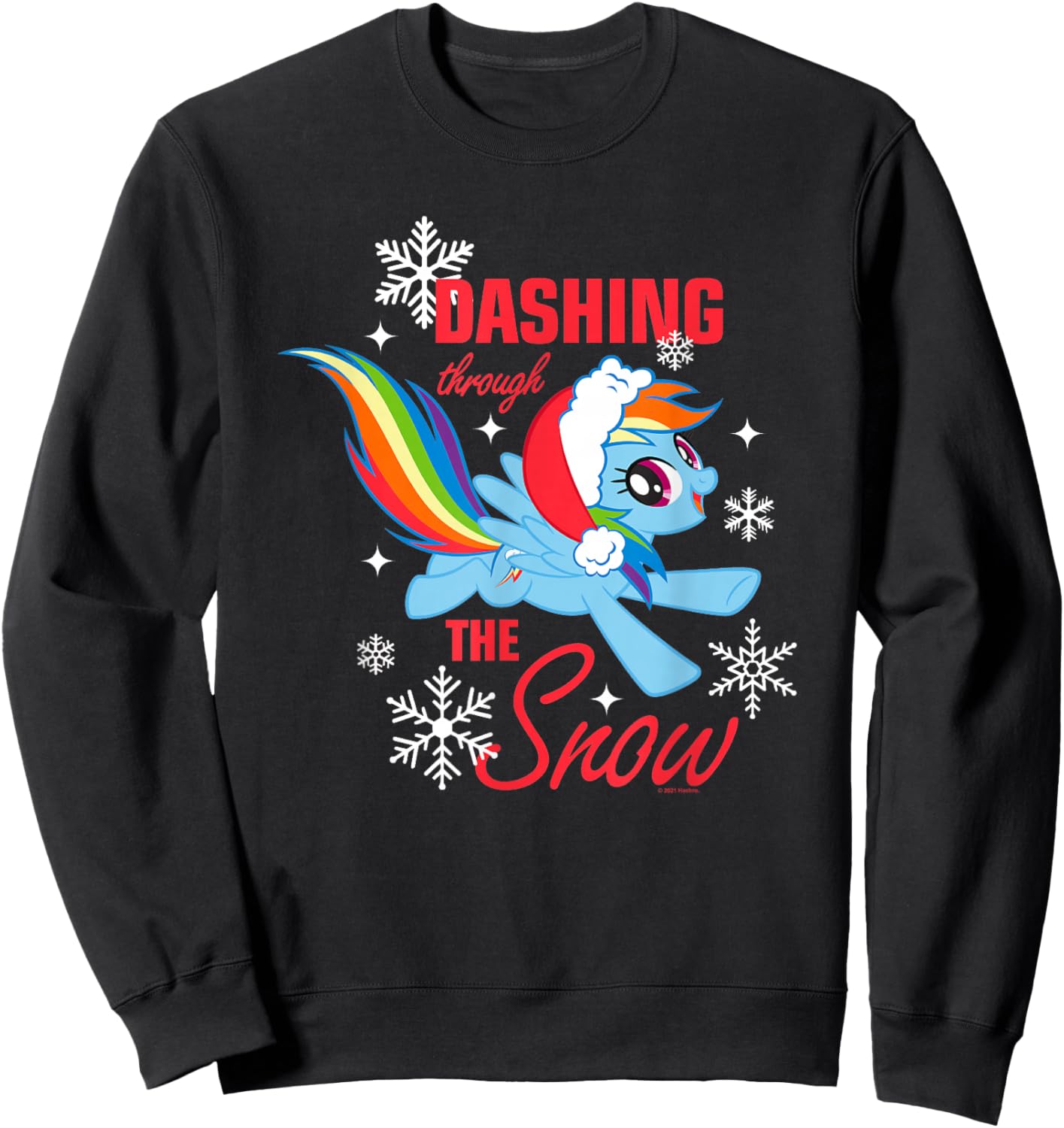 My Little Pony Christmas Rainbow Dashing Through The Snow Sweatshirt - Sweatshirt | Black