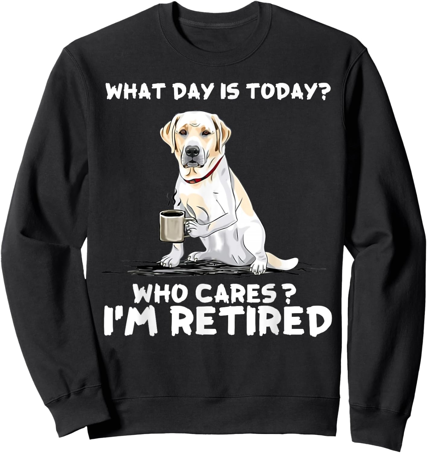What day is today who cares I'm retired labrador retriever Sweatshirt - Sweatshirt | Black