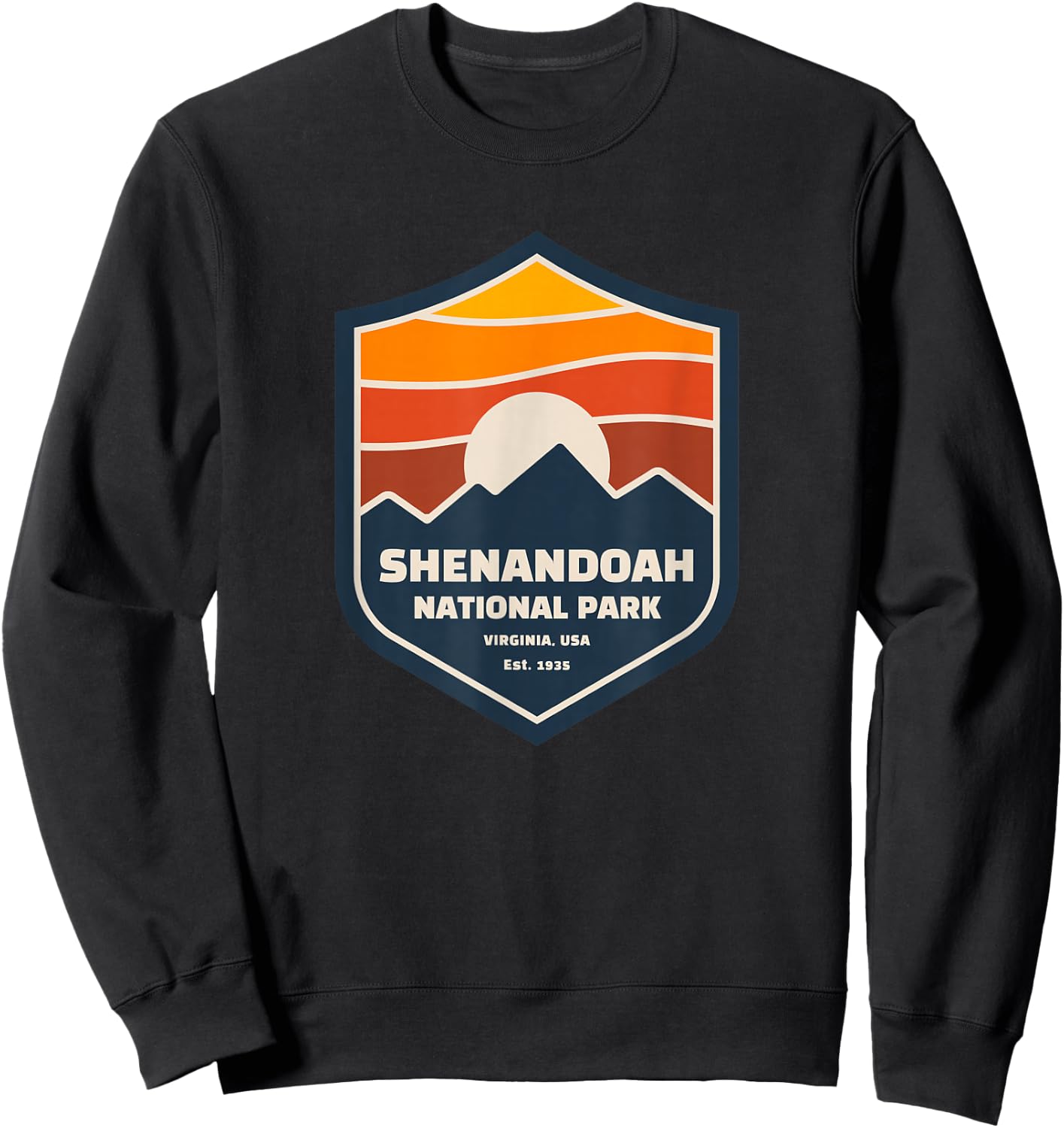 Family Vacation Gift - Retro Shenandoah National Park Sweatshirt - Sweatshirt | Black