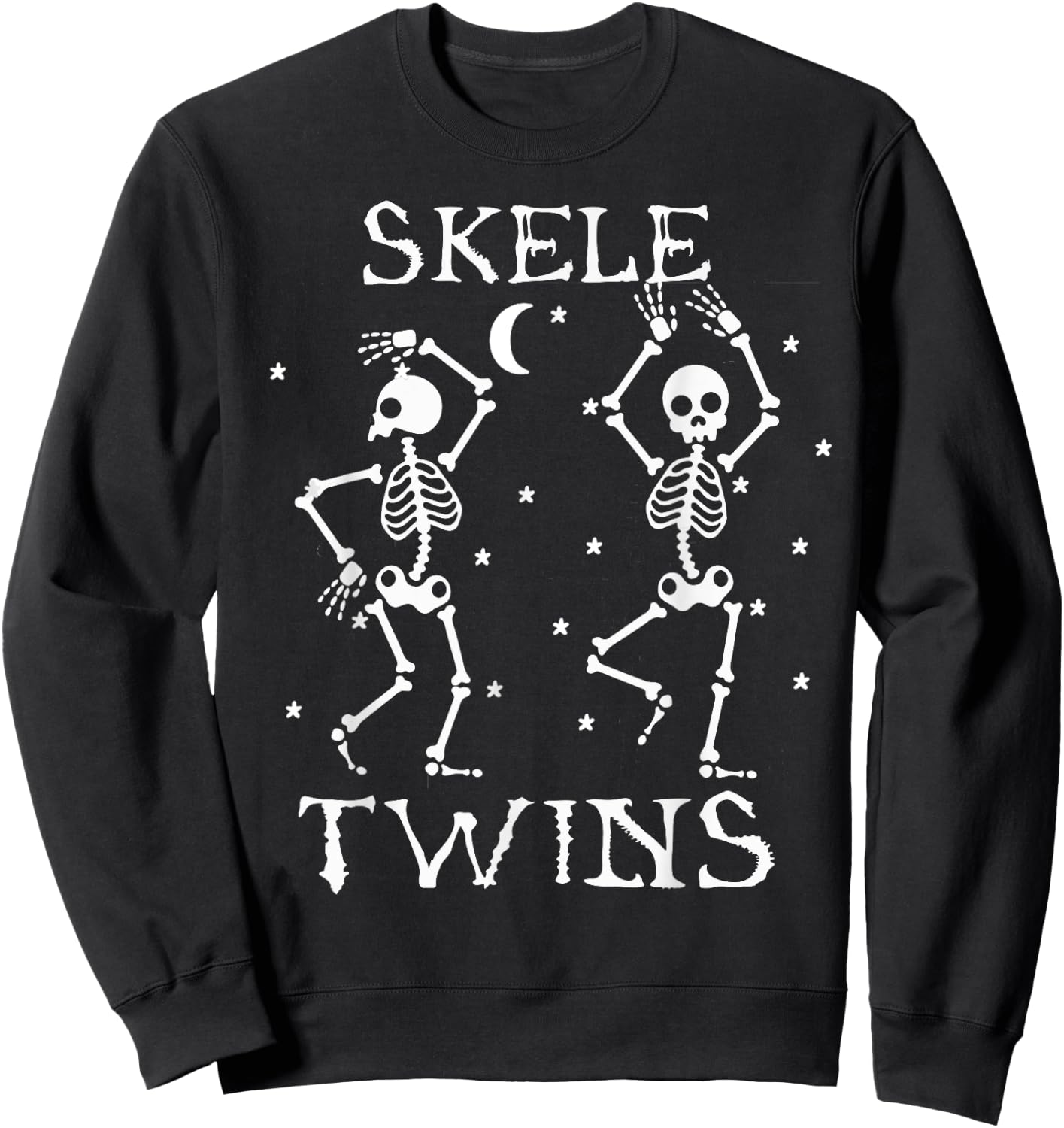 Twins Halloween Matching Skeletwins Funny Dancing Skeletons Sweatshirt - Sweatshirt | Black
