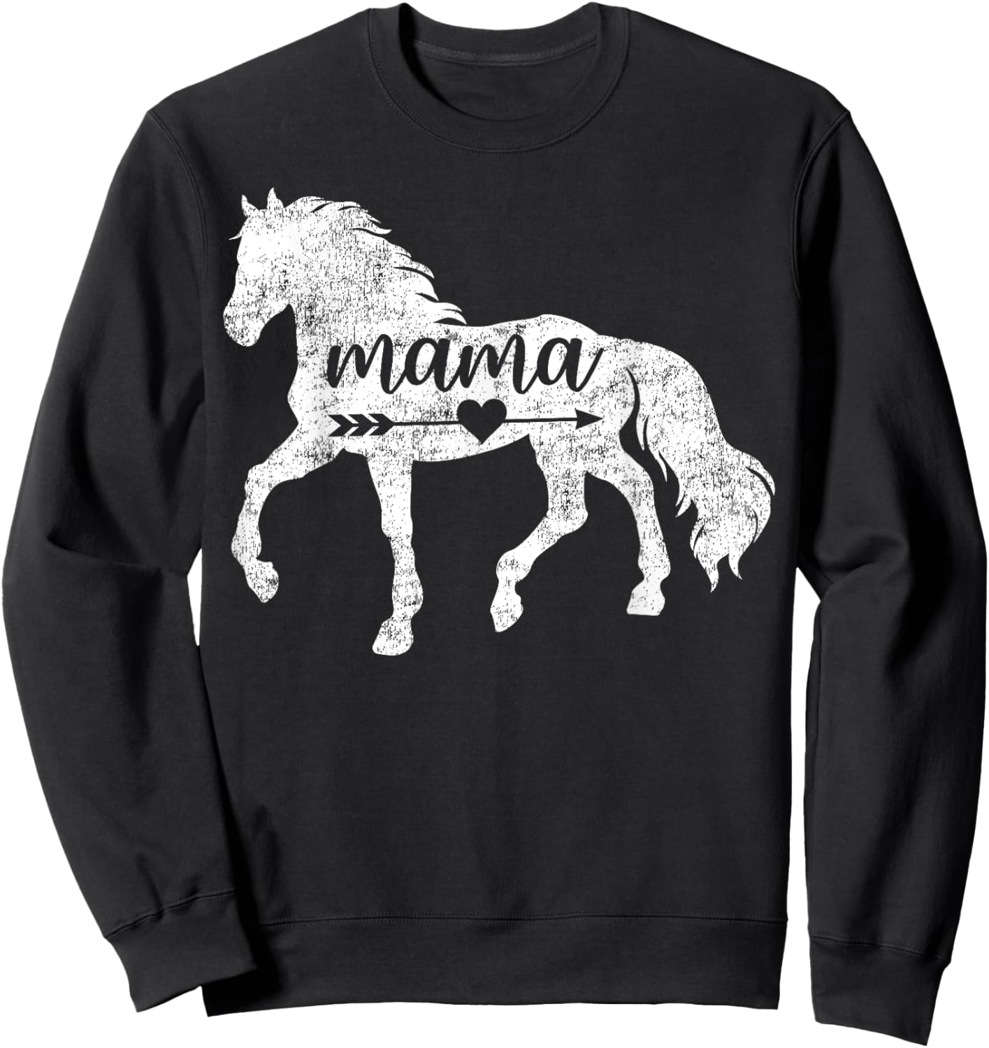 Horse Mama Shirt - Funny Horse Lover Mom Mother's Day Sweatshirt - Sweatshirt | Black