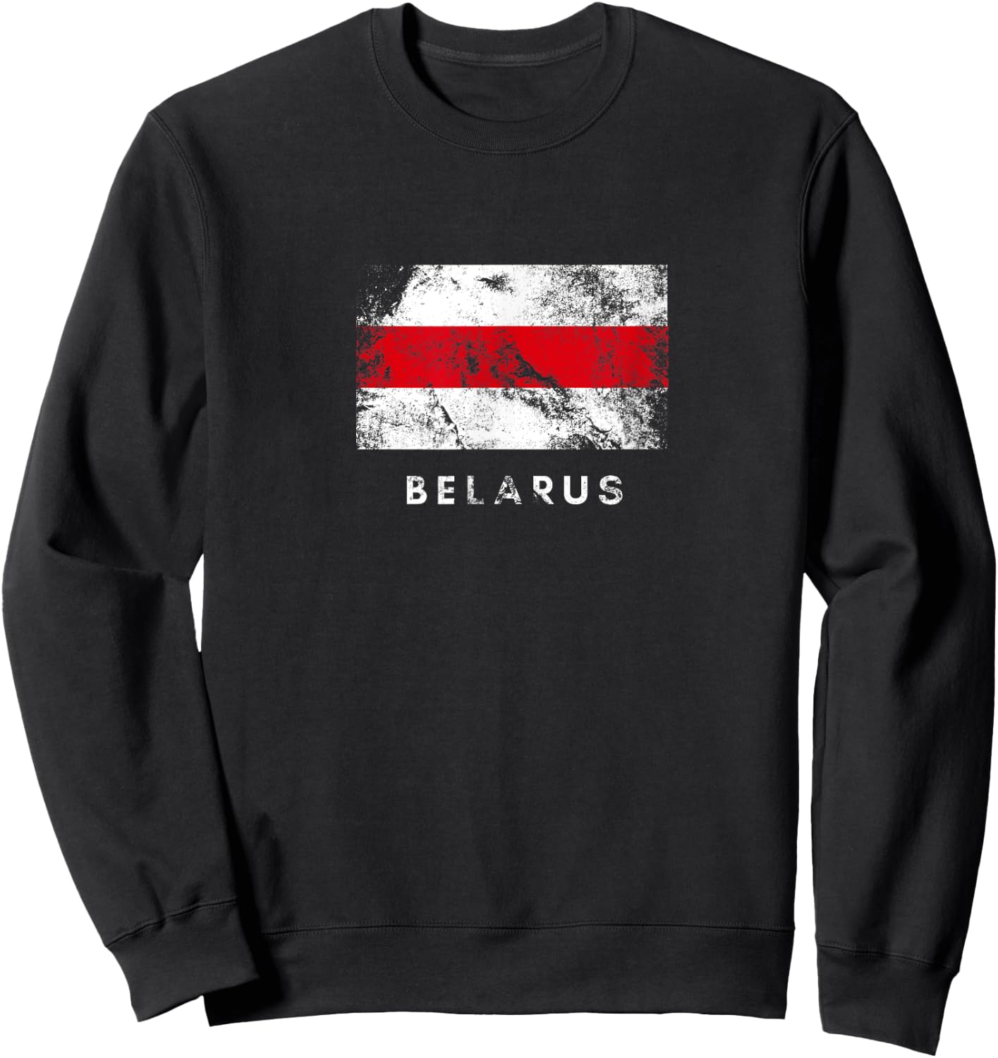 Classic Belarus Flag White Red White Crunge Sweatshirt - Sweatshirt | Black
