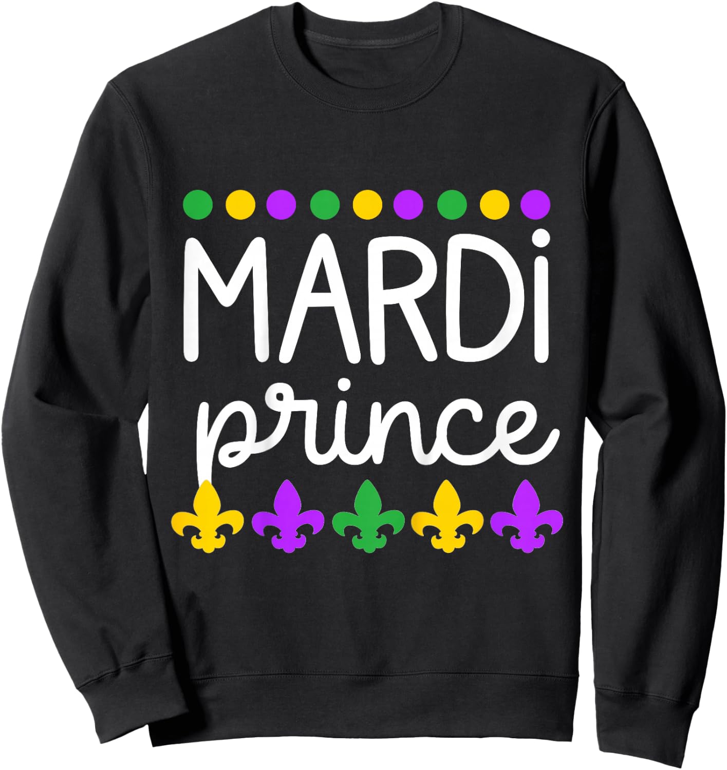 Kids Toddler Boy Mardi Gras Baby Son Mardi Prince Sweatshirt - Sweatshirt | Black