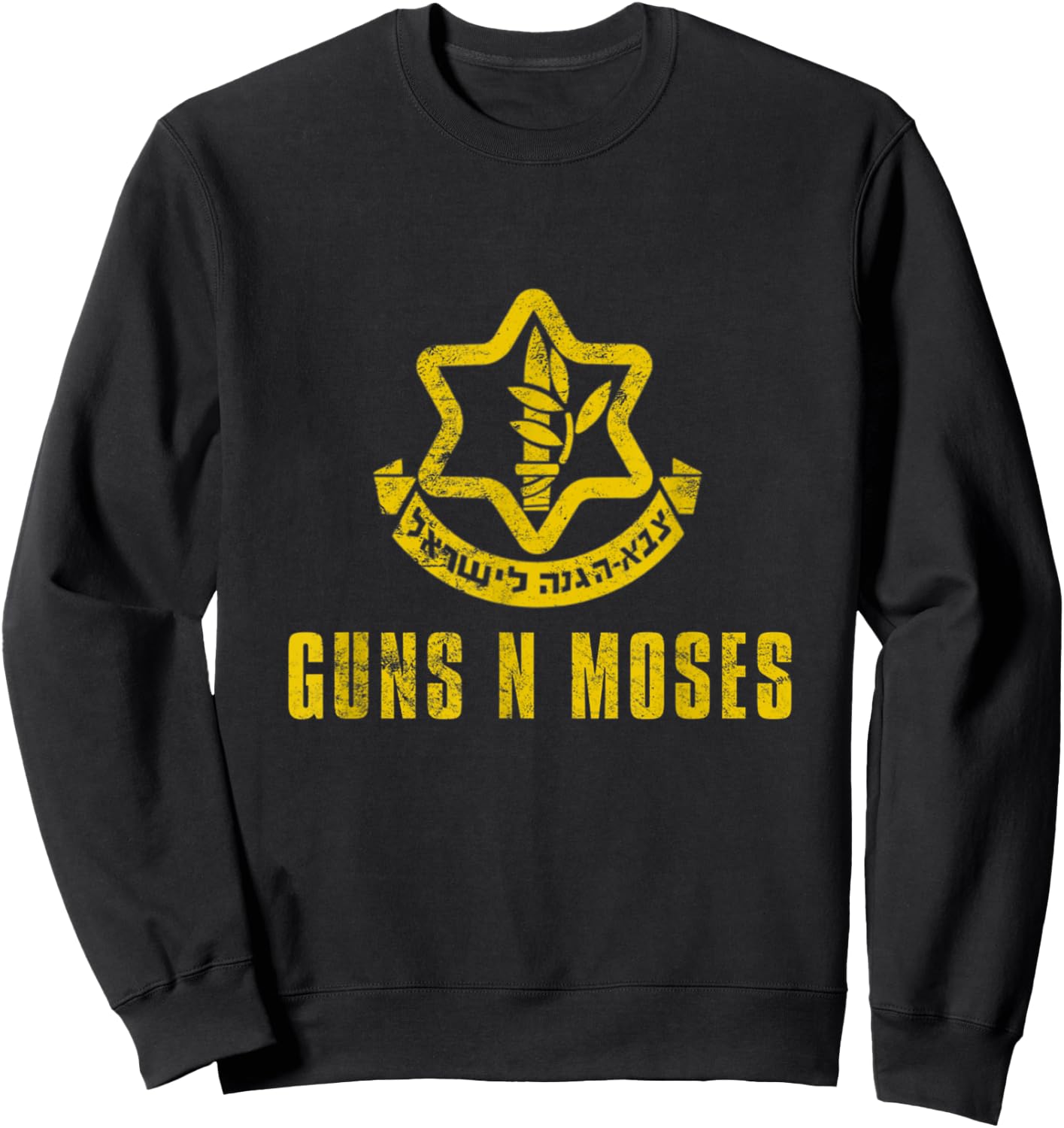 Guns N Moses Israel Defense Forces IDF Tzahal Krav Maga Sweatshirt - Sweatshirt | Black
