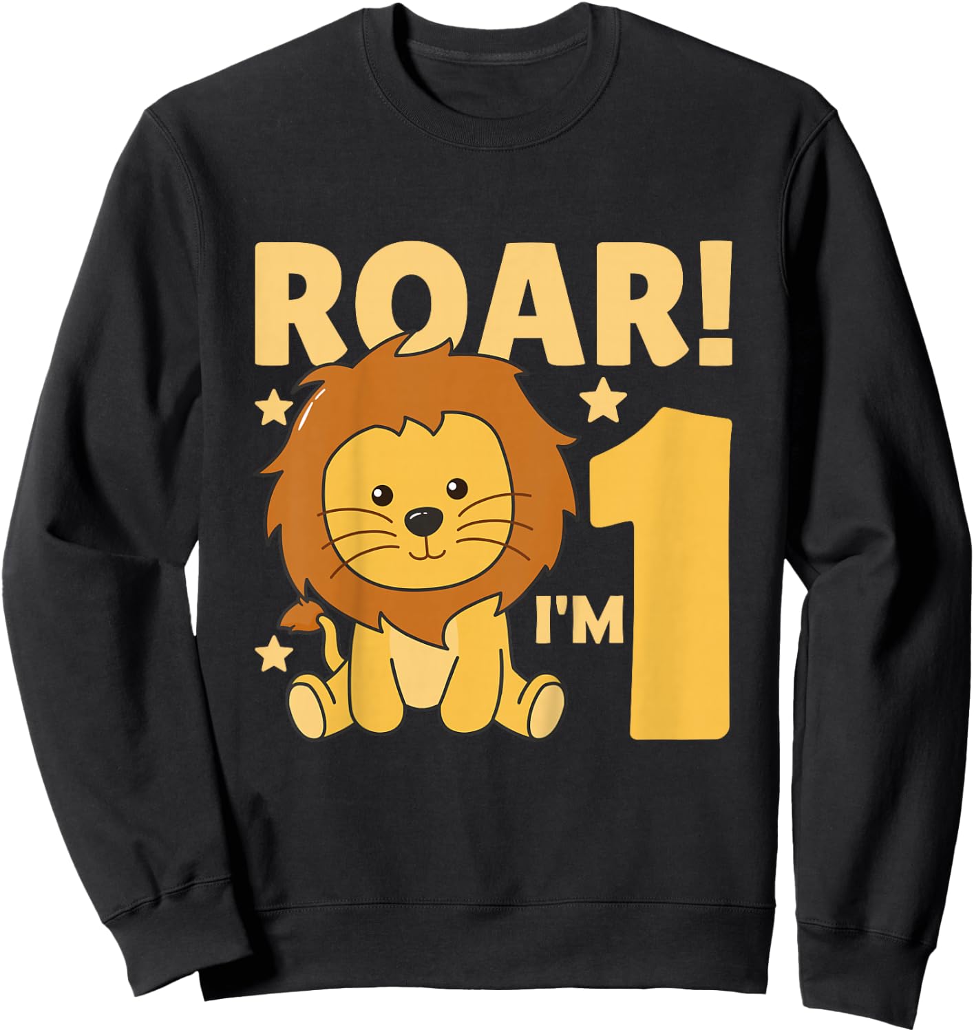 Kids 1st Birthday Lion 1 Year Old Cub Lion Sweatshirt - Sweatshirt | Black