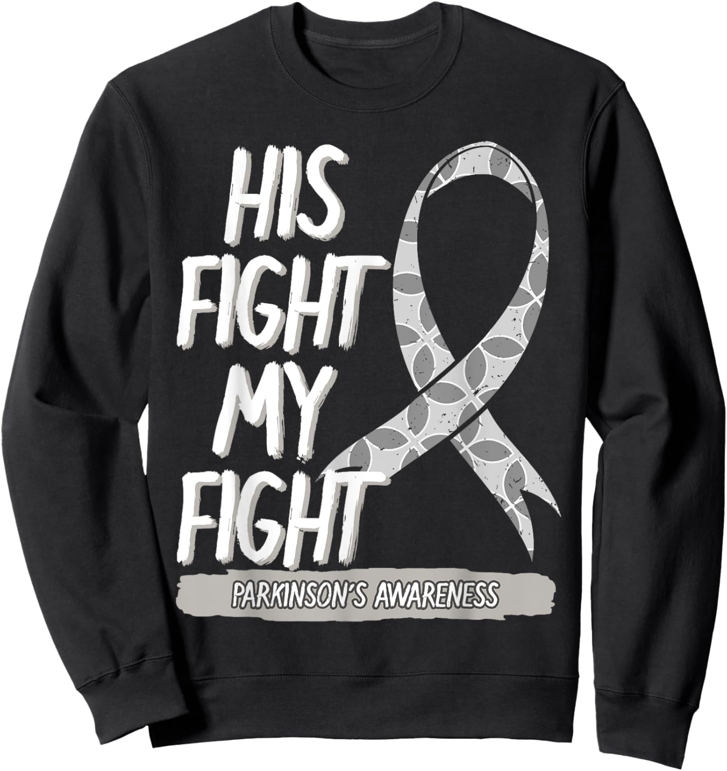 Parkinson's Awareness Idiopathic Shaking Palsy Gray Ribbon Sweatshirt - Sweatshirt | Black