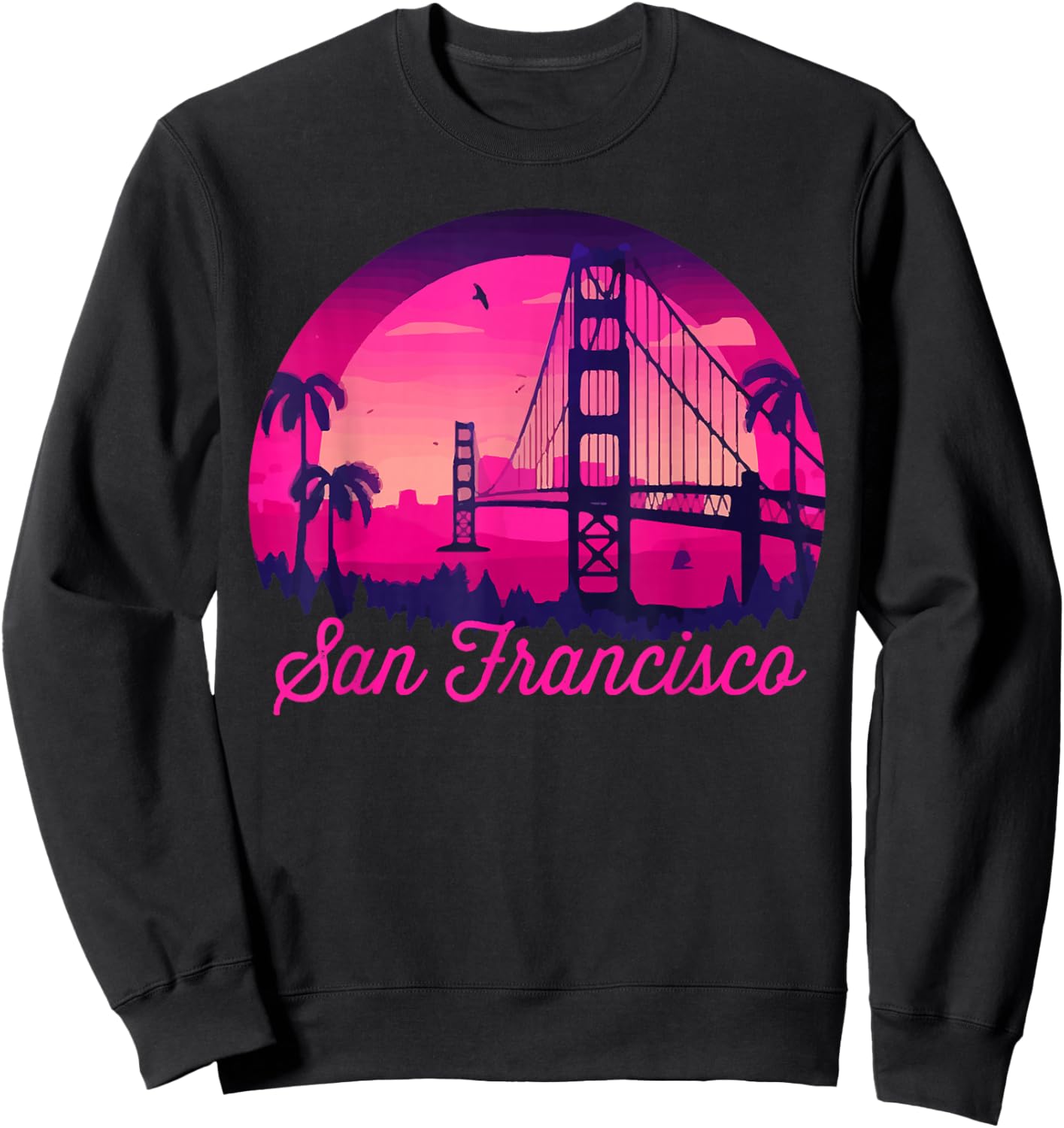 San Francisco Vintage California Skyline Bridge Sweatshirt - Sweatshirt | Black