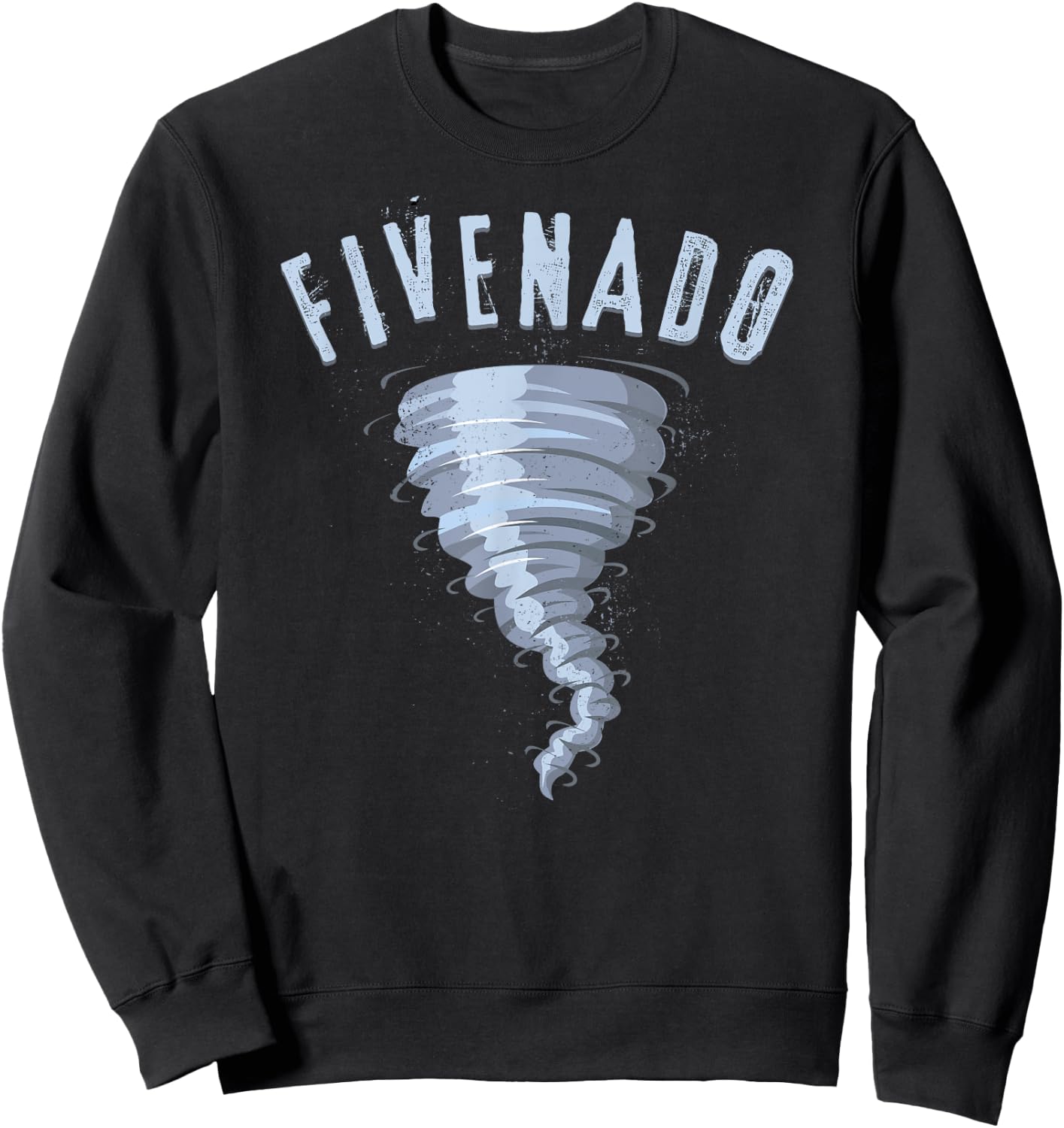 5th Birthday Tornado Shirt, Turning five Fivenado Gift Sweatshirt - Sweatshirt | Black