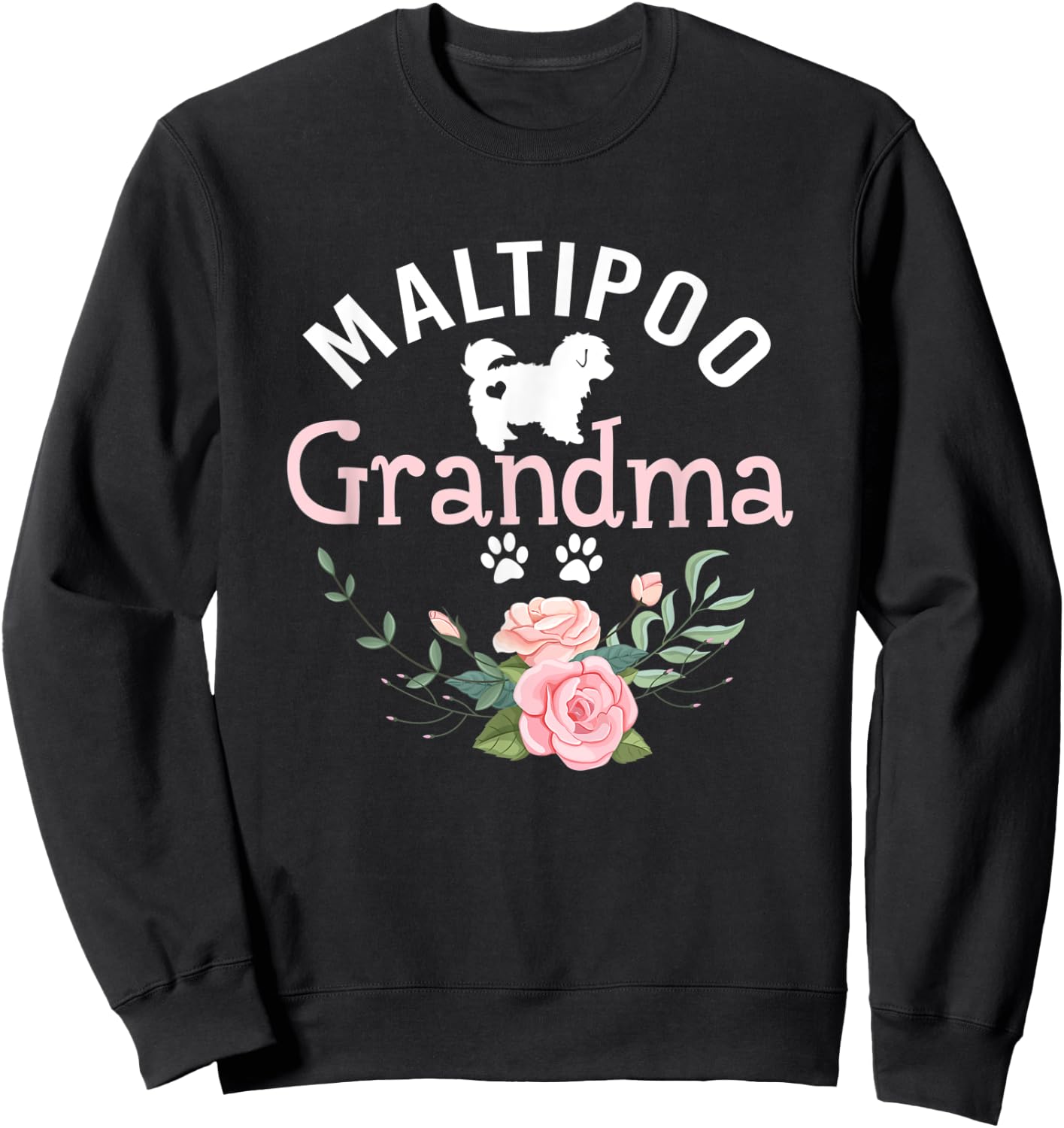 Maltipoo Grandma Dog Gifts Dog Pet Lover Christmas Sweatshirt - Sweatshirt | Black