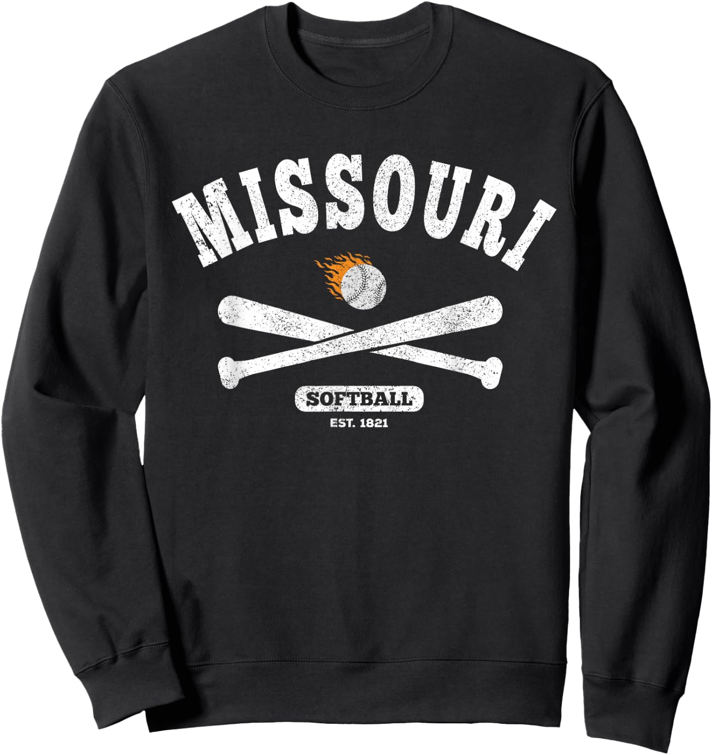 Missouri Softball Classic Retro Style Women Sweatshirt - Sweatshirt | Black