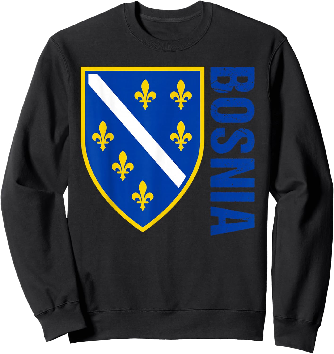 Bosnia Gift Flag Bosnia Vintage Herzegovina Sarajevo Sweatshirt - Sweatshirt | Black