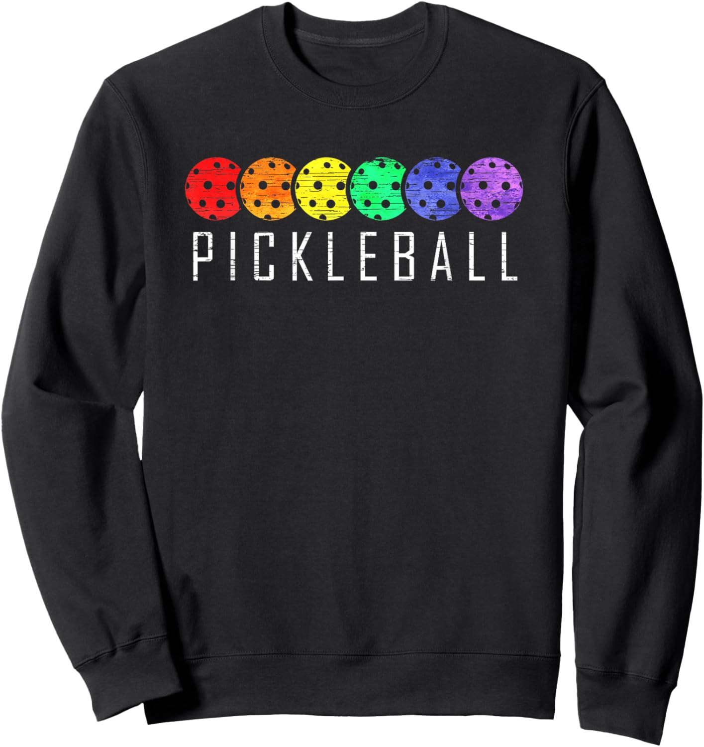 Pickleball Funny Paddle Sports Player Retro Vintage Gift Sweatshirt - Sweatshirt | Black