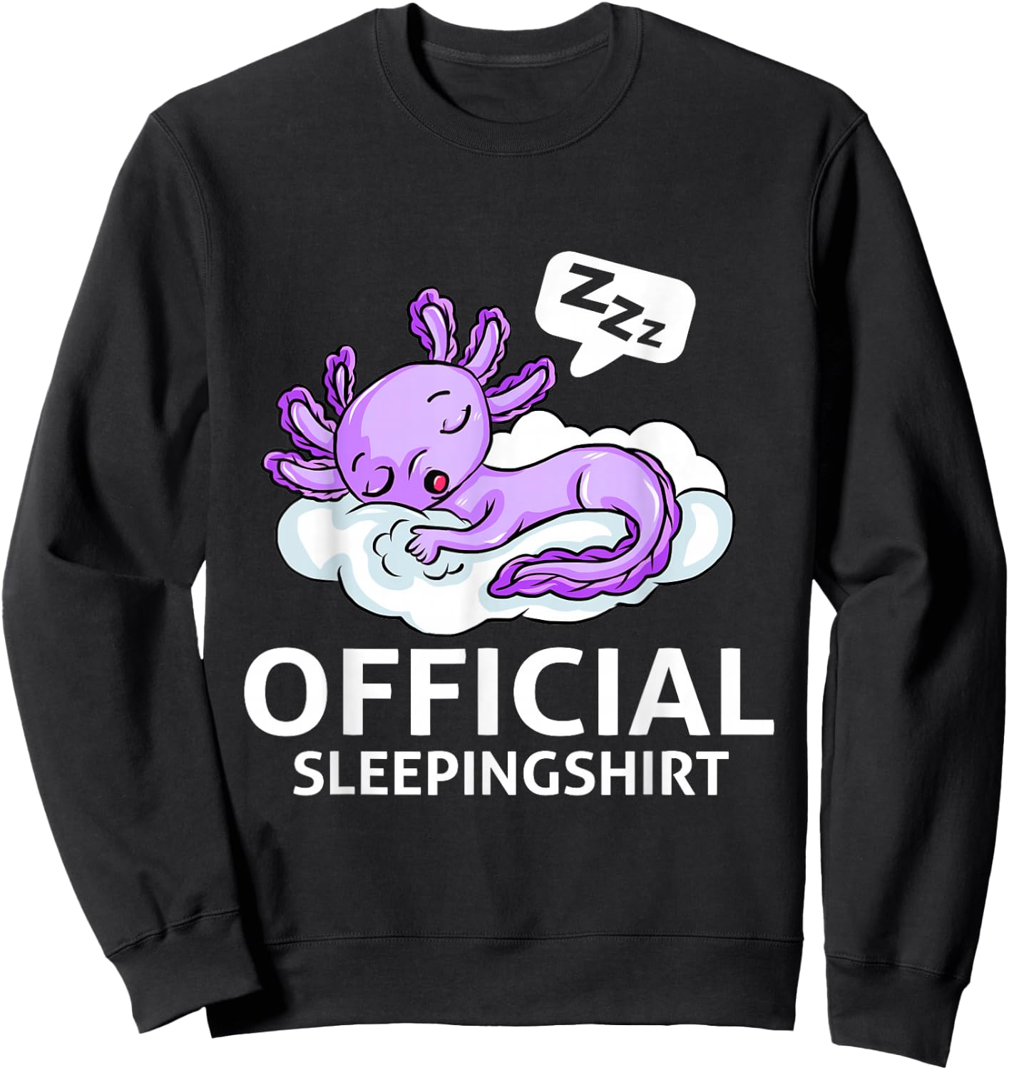 Axolotl Official Sleepingoutfit Pyjamas Ambhibie Sweatshirt - Sweatshirt | Black