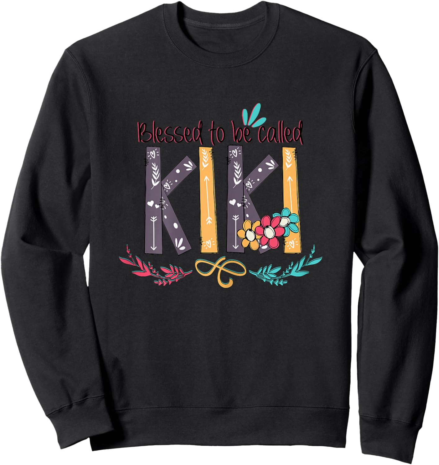 Blessed to be called Kiki Colorful Gifts Grandma Sweatshirt - Sweatshirt | Black