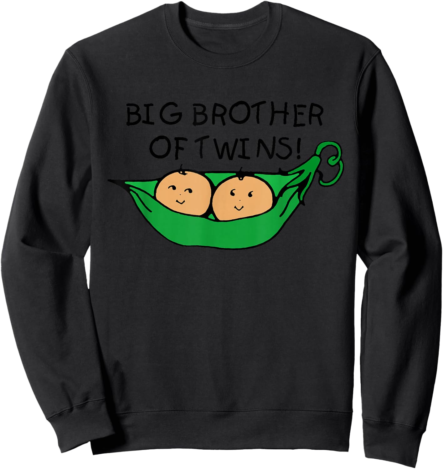Big Brother of Twins Two Peas in a Pod Sweatshirt - Sweatshirt | Black