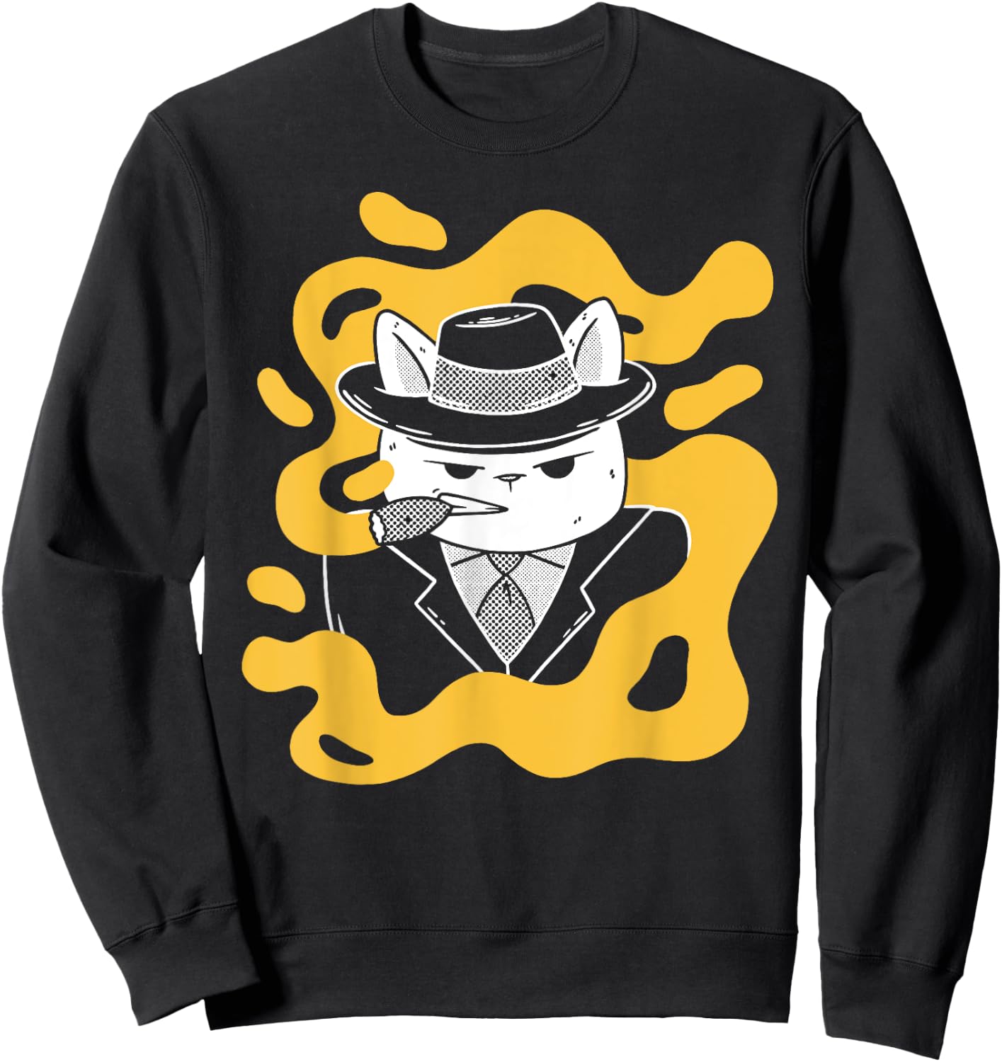 Cool Retro Style Gangster Mob Boss Cat Cigar Business Design Sweatshirt - Sweatshirt | Black