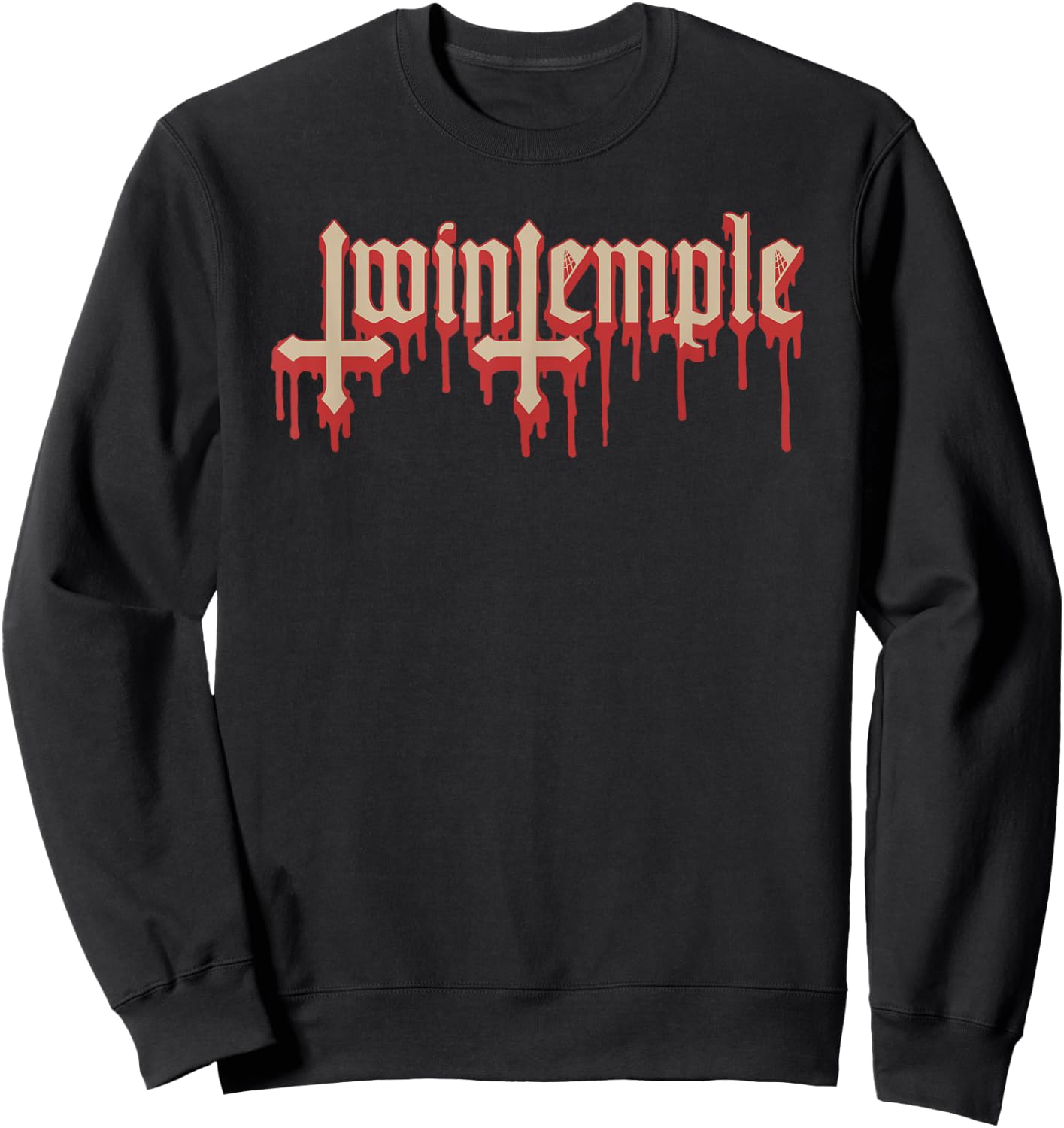 Twin Temple Drip Logo Sweatshirt - Sweatshirt | Black