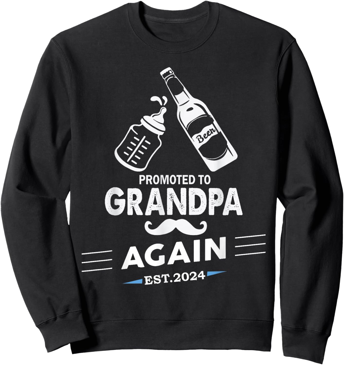 Promoted To Grandpa Again 2024 Funny Pregnancy Announcement Sweatshirt - Sweatshirt | Black