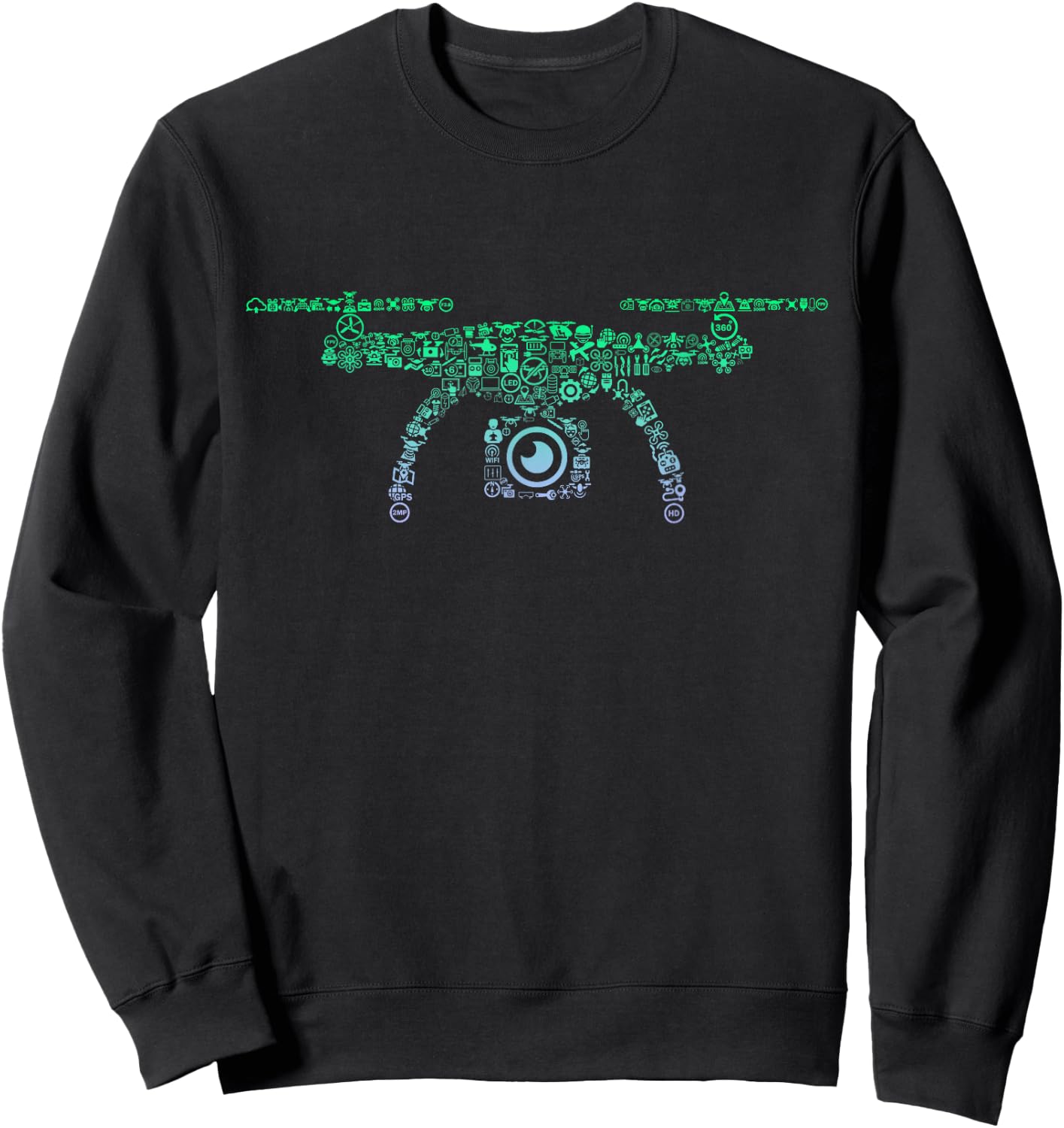 Drone Icon for Drone Pilot | Operator Boys Quadcopter Sweatshirt - Sweatshirt | Black