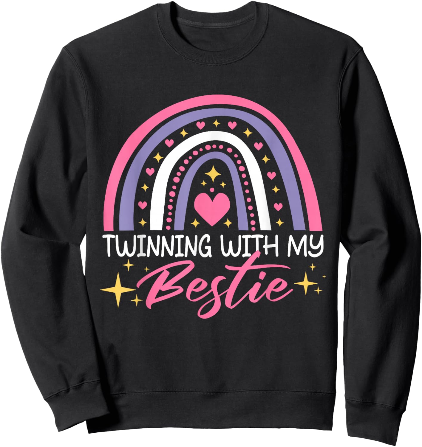 Matching Twin Spirit Week Twinning With My Bestie Rainbow Sweatshirt - Sweatshirt | Black