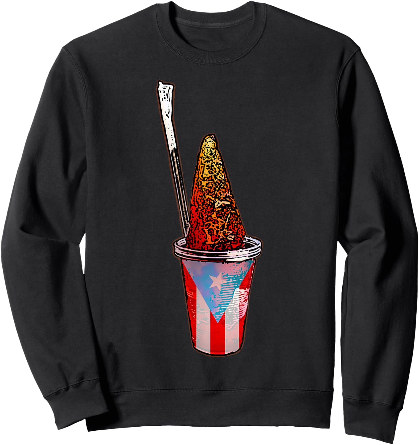 Puerto Rico Piraguas Boricua Culture, PR Flag Gift Sweatshirt - Sweatshirt | Black
