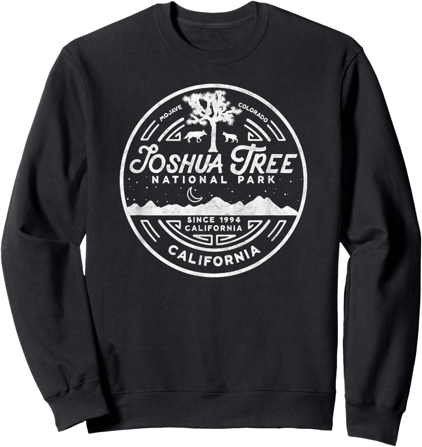Joshua Tree National Park Minimalist Vintage Seal Shirt Sweatshirt - Sweatshirt | Black