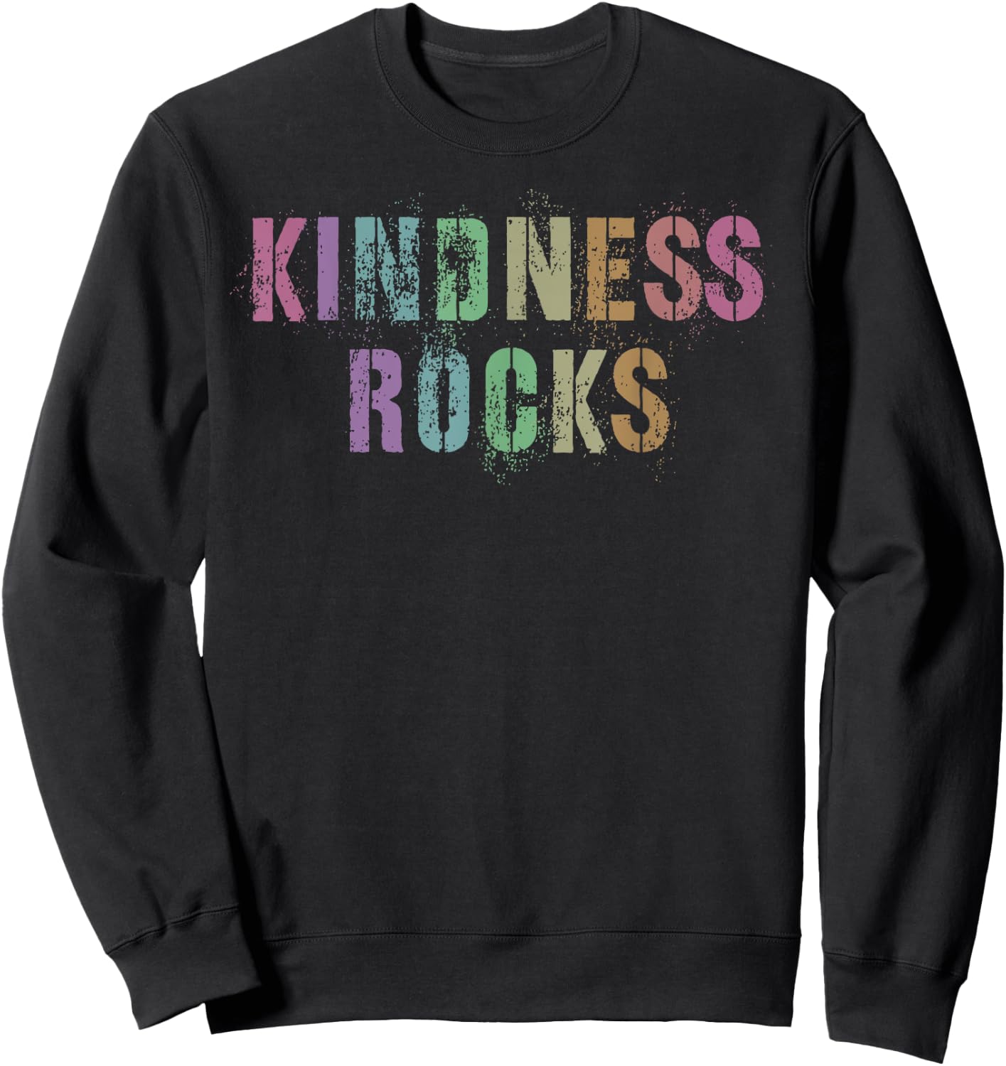 Vintage KINDNESS ROCKS Back To School Teacher Be KIND Squad Men Women Kids Sweatshirt - Sweatshirt | Black