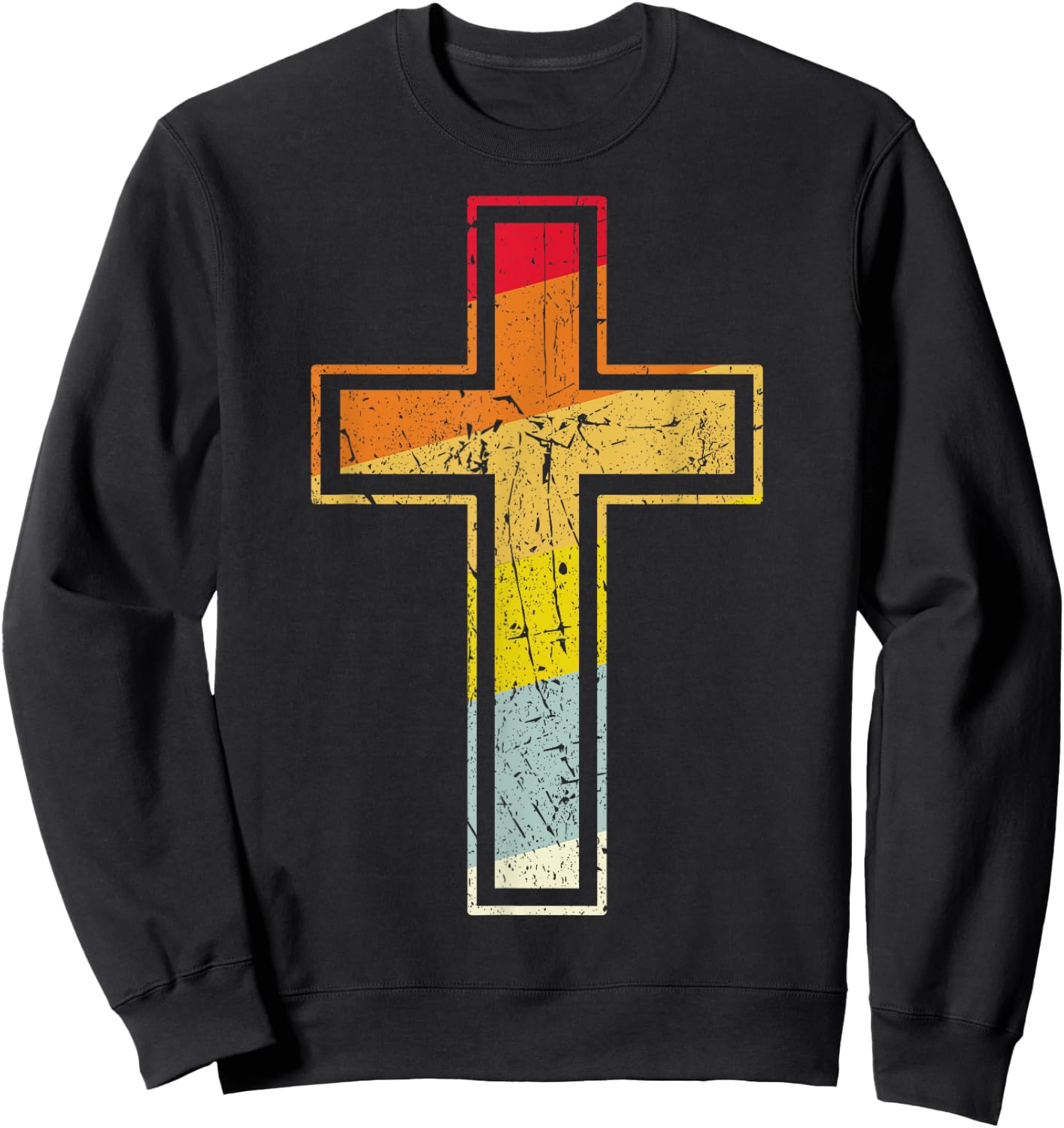 Retro cross vintage Jesus cross Gift Sweatshirt - Sweatshirt | Black