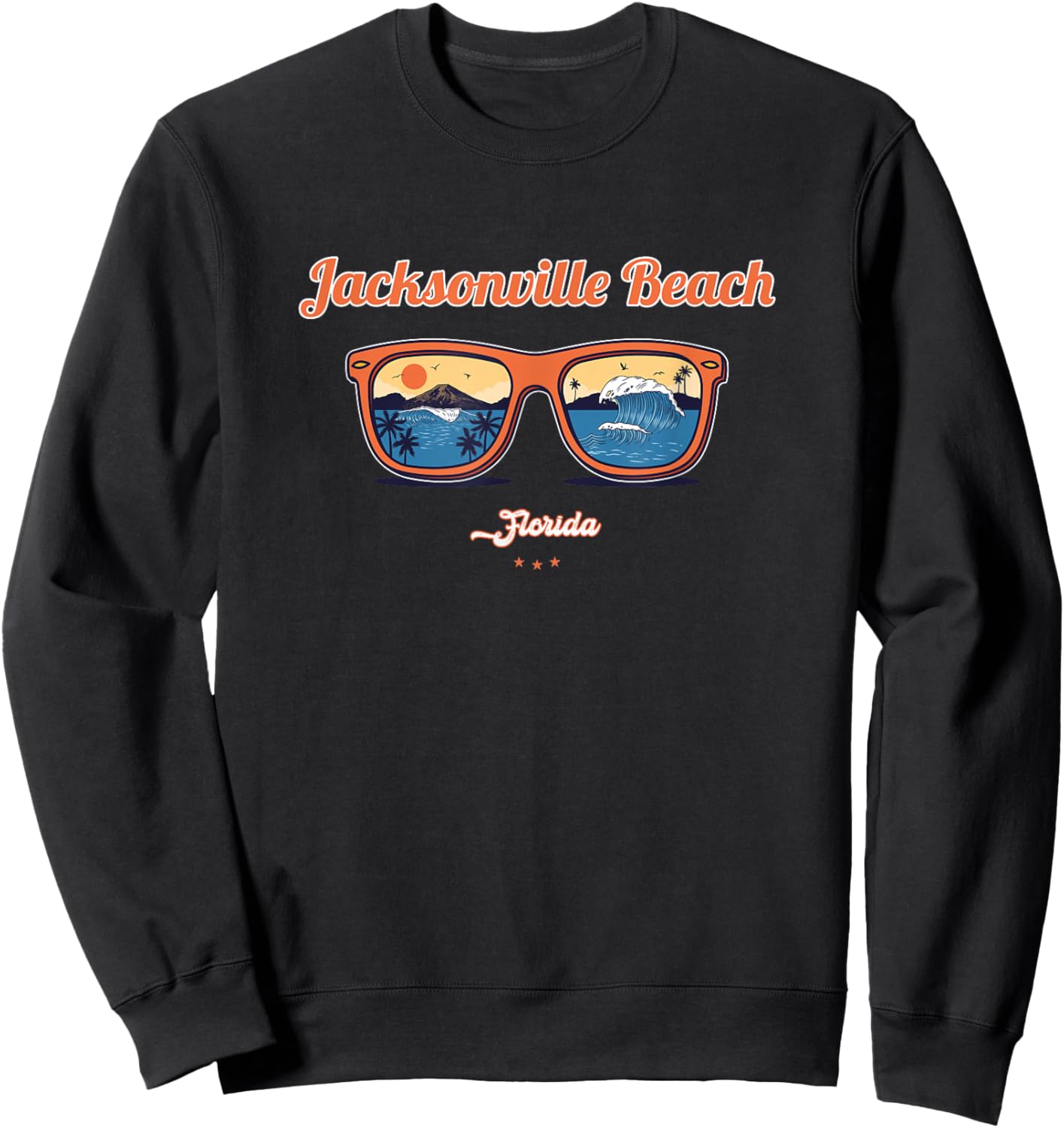 Jacksonville Beach Souvenir - Florida Reminder Men Women Kids Sweatshirt - Sweatshirt | Black