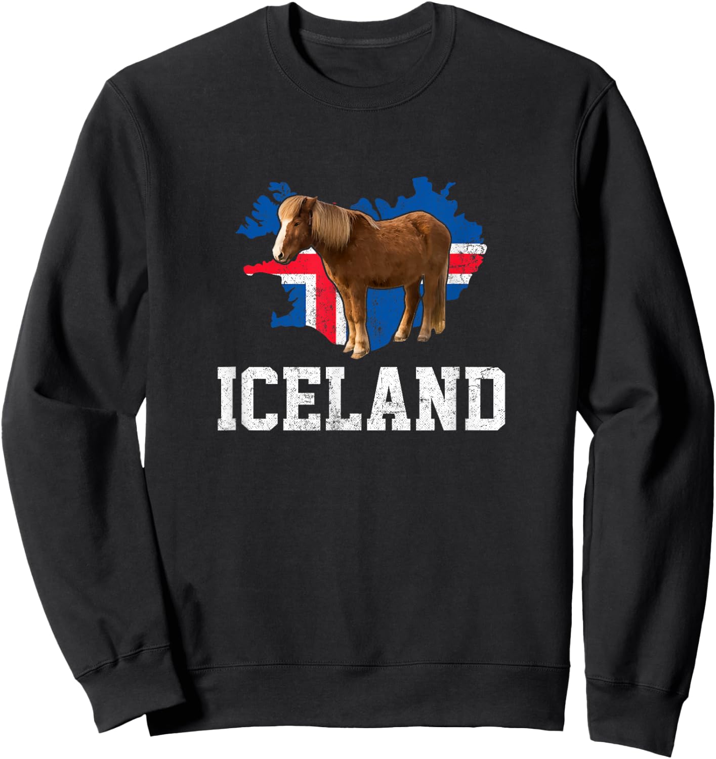 Icelandic horse,flag icelandic horse Sweatshirt - Sweatshirt | Black