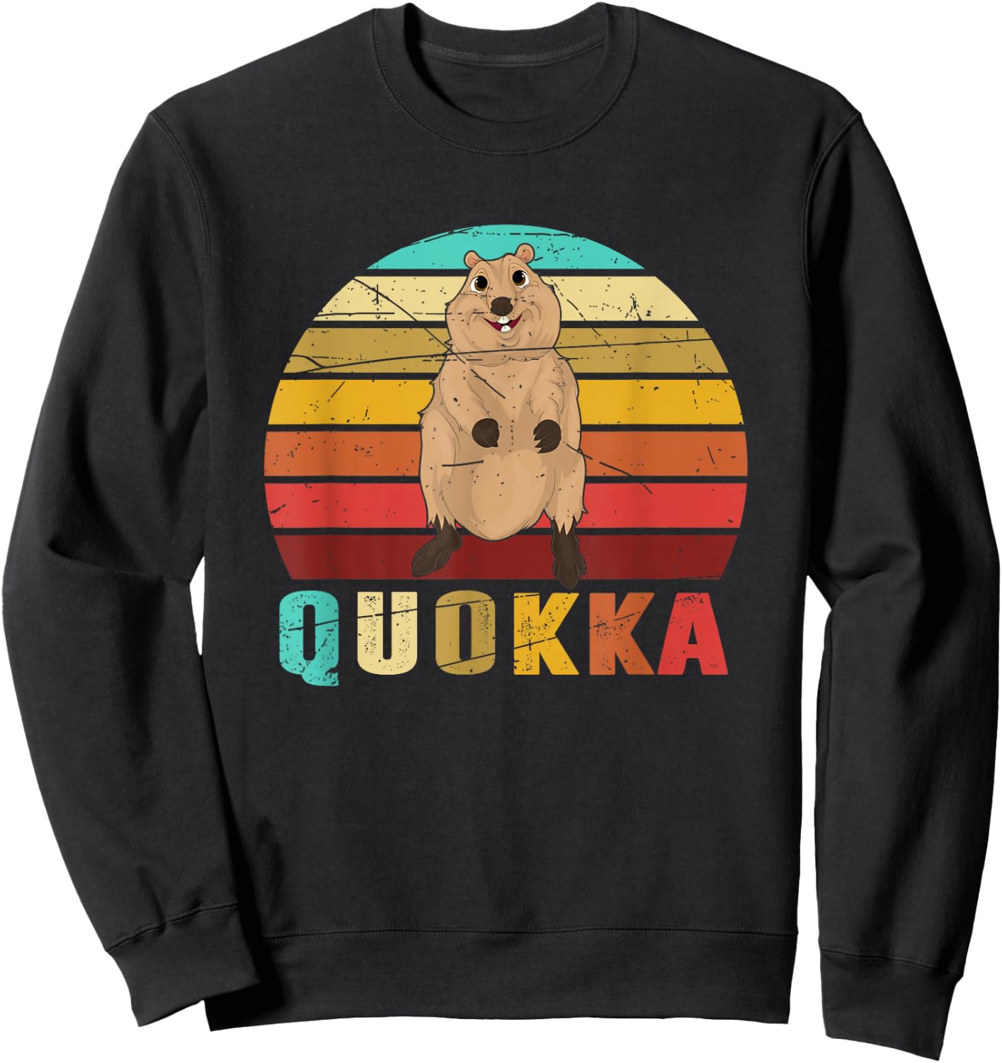 Australia Animal Keeper Zoo Gift Retro Quokka Sweatshirt - Sweatshirt | Black