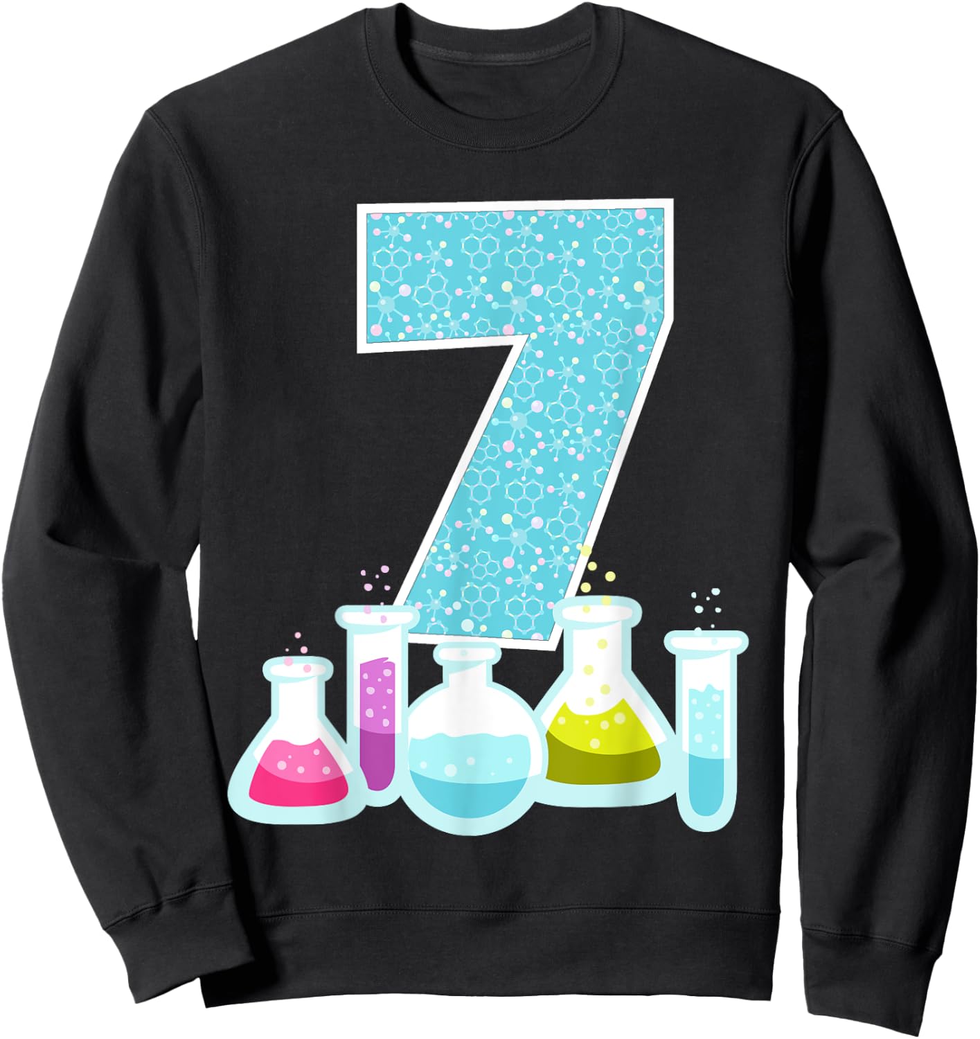 7th Birthday Science Theme Party Science Experiments Science Sweatshirt - Sweatshirt | Black