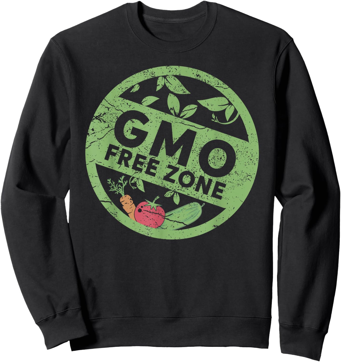GMO FREE ZONE | Healthy Organic Living Supporter Sweatshirt - Sweatshirt | Black