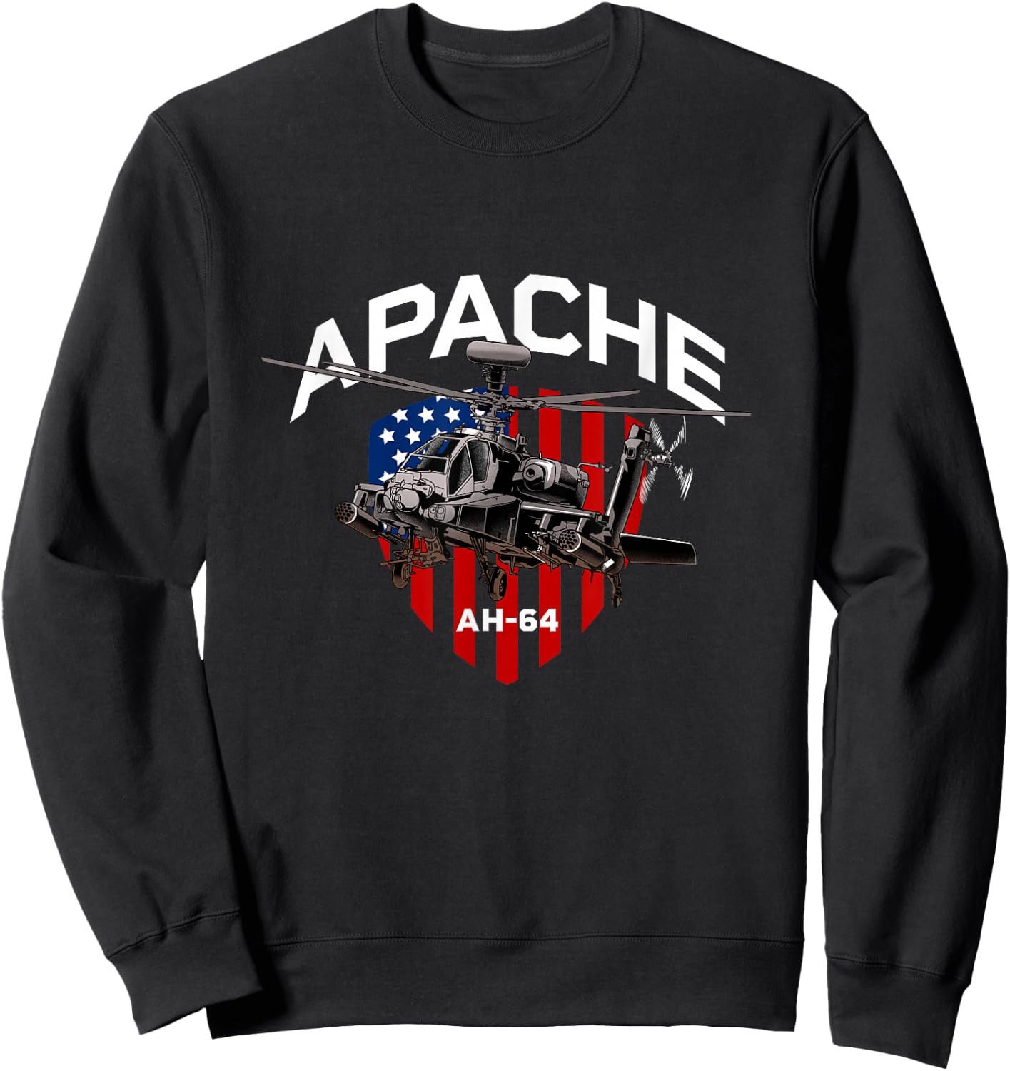 Military Helicopter - Apache Gunship Sweatshirt - Sweatshirt | Black