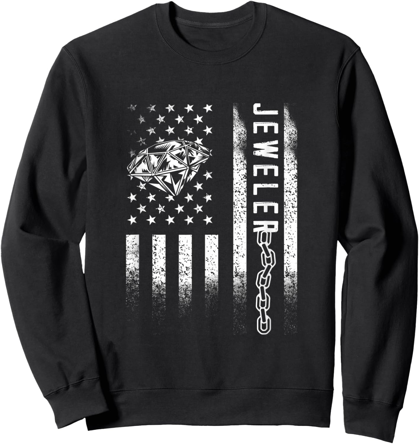 Jeweler Diamond USA American Flag Jewel Jewellery Goldsmith Men Sweatshirt - Sweatshirt | Black