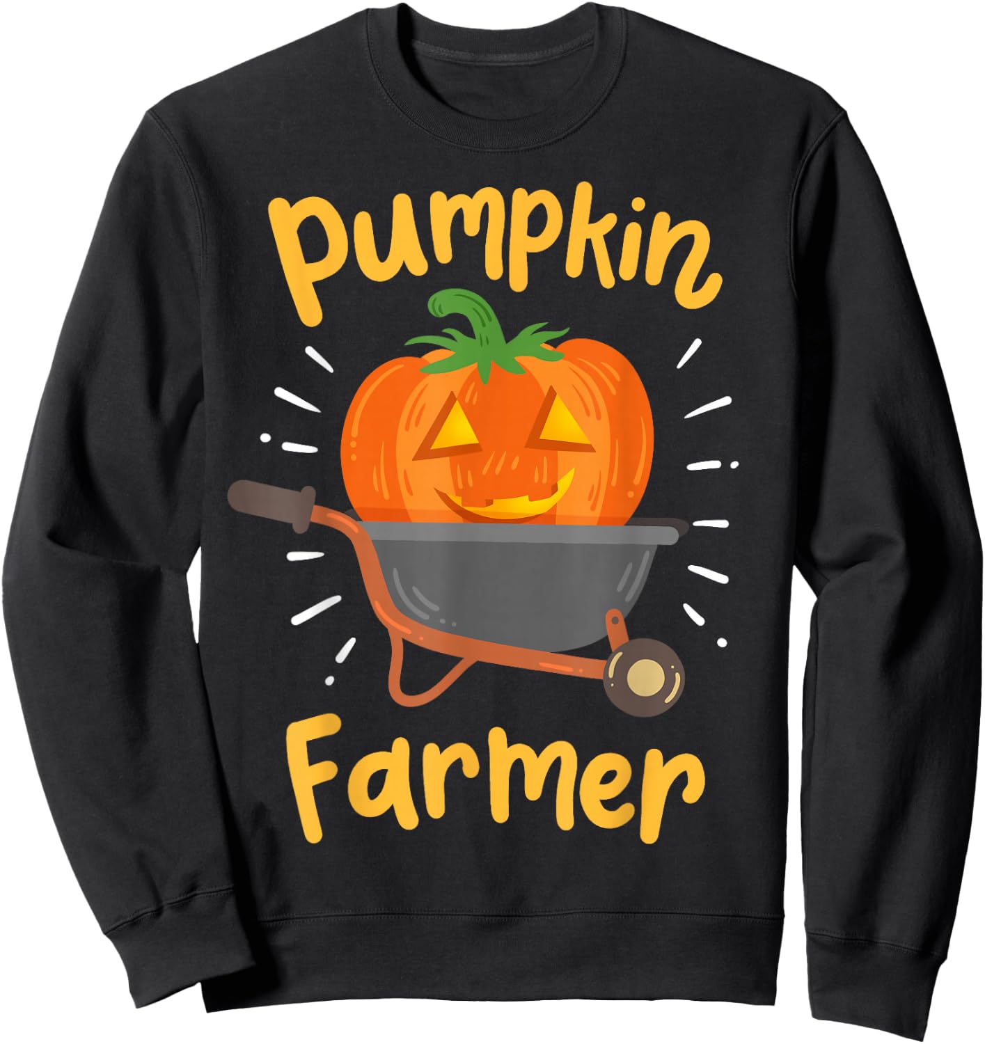 Halloween Pumpkin Farmer Sweatshirt - Sweatshirt | Black