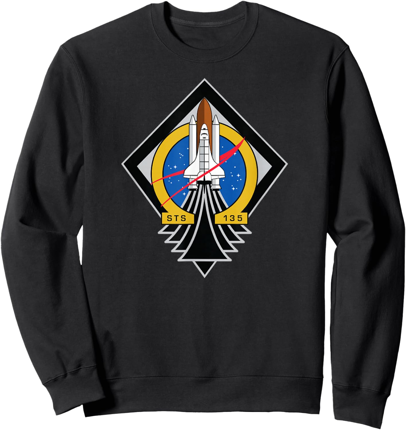 NASA STS-135: NASA's Final Space Shuttle Mission Sweatshirt - Sweatshirt | Black