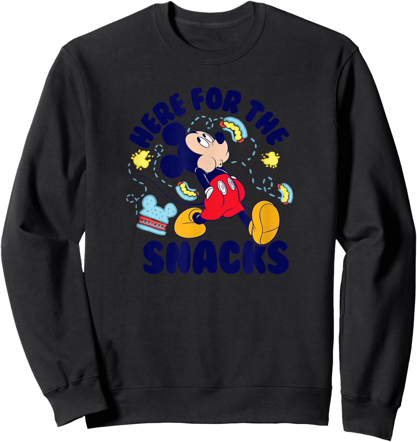 Mickey - Here for The Snacks Sweatshirt - Sweatshirt | Black