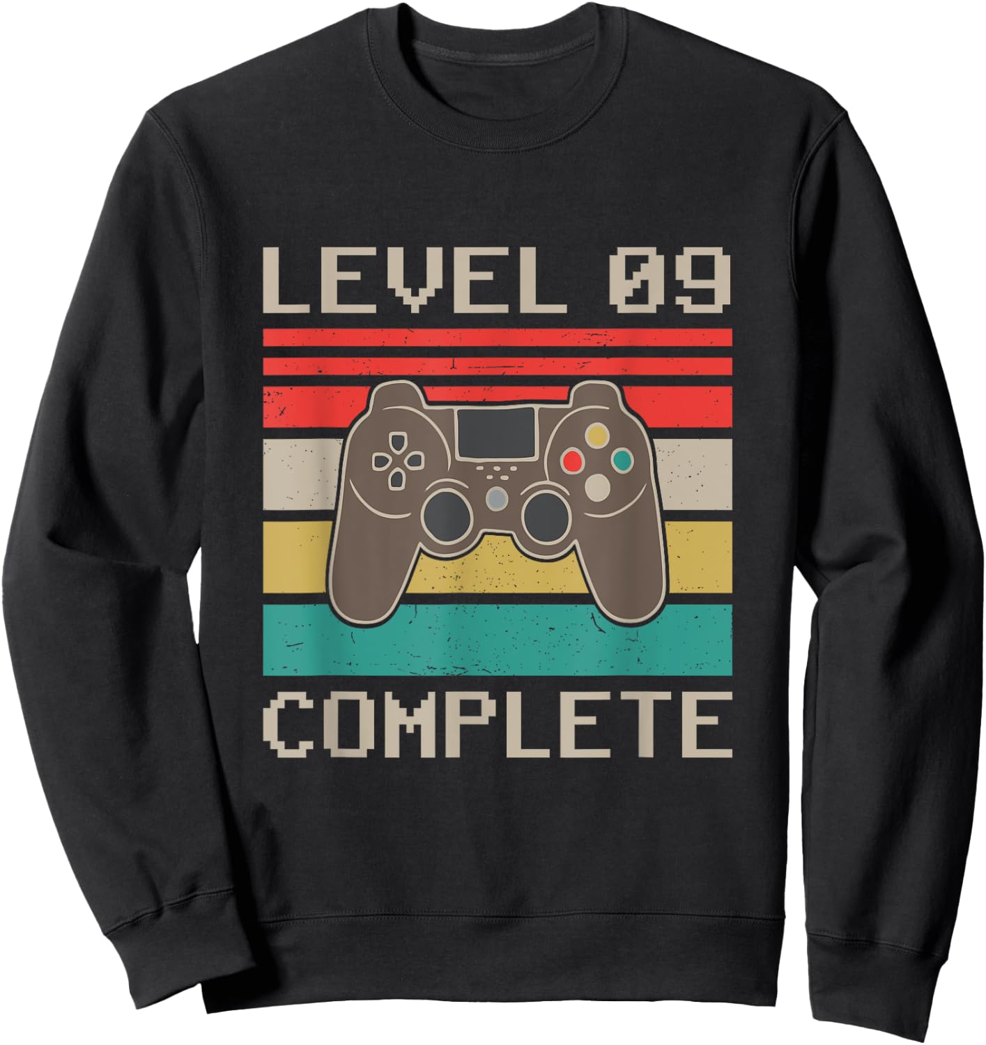 Level 9 Complete 9th Funny Wedding Anniversary For Couples Sweatshirt - Sweatshirt | Black