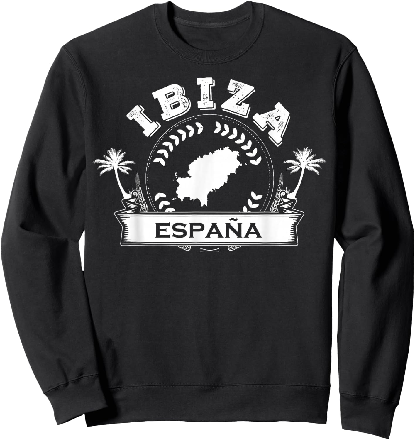 Ibiza Espana Beach Palm Tree Party Destination Gift Sweatshirt - Sweatshirt | Black