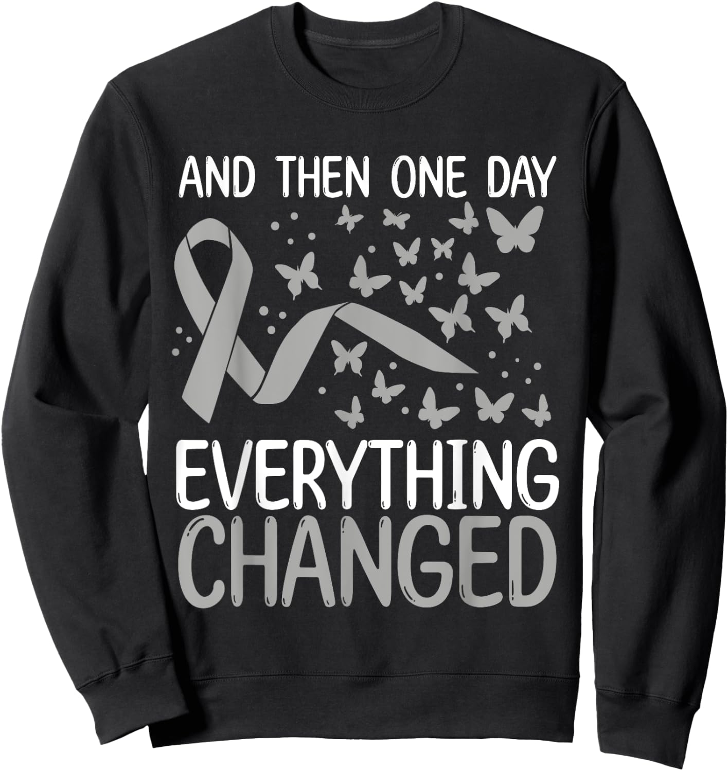 Glioblastoma Awareness Ribbon Brain Tumor Movement Sweatshirt - Sweatshirt | Black