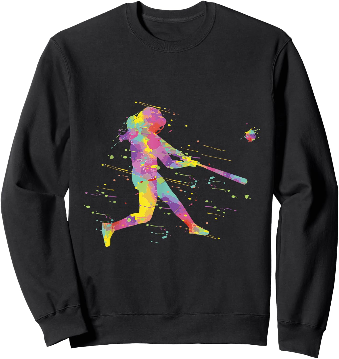 Classic Softball Girl - Black, Polyester & Cotton, Short Sleeve, Letter Print Sweatshirt - Sweatshirt | Black